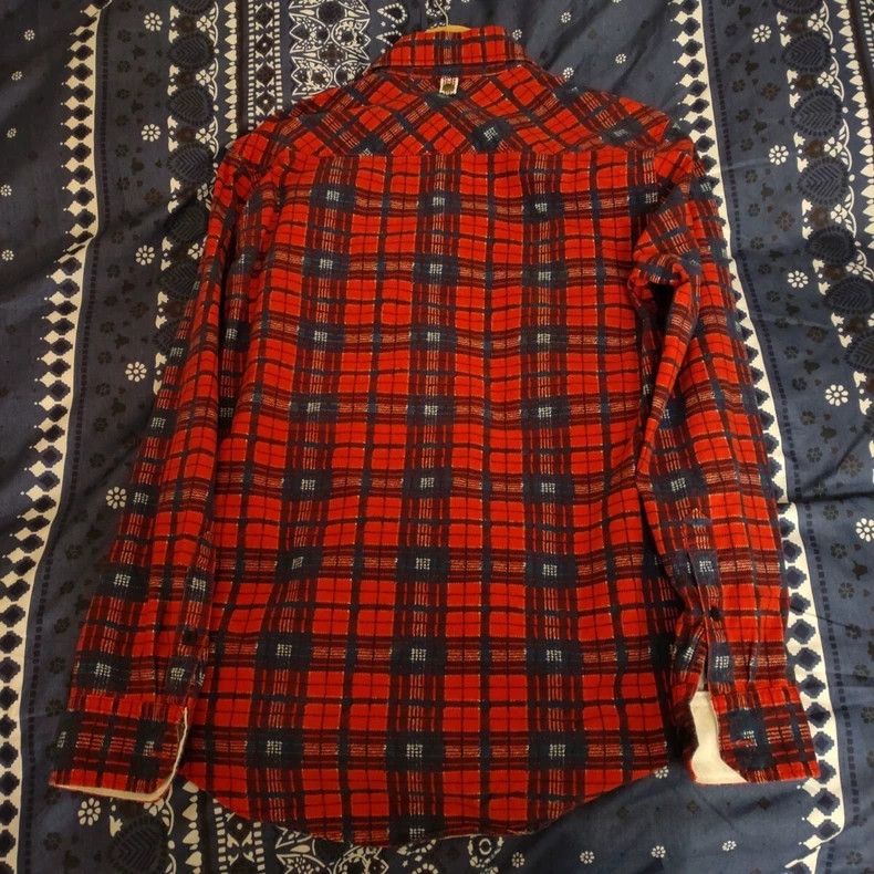 Visvim Red Plaid Long Sleeve Shirt by Visvim Size US XS / EU 42 / 0 - 2 Thumbnail