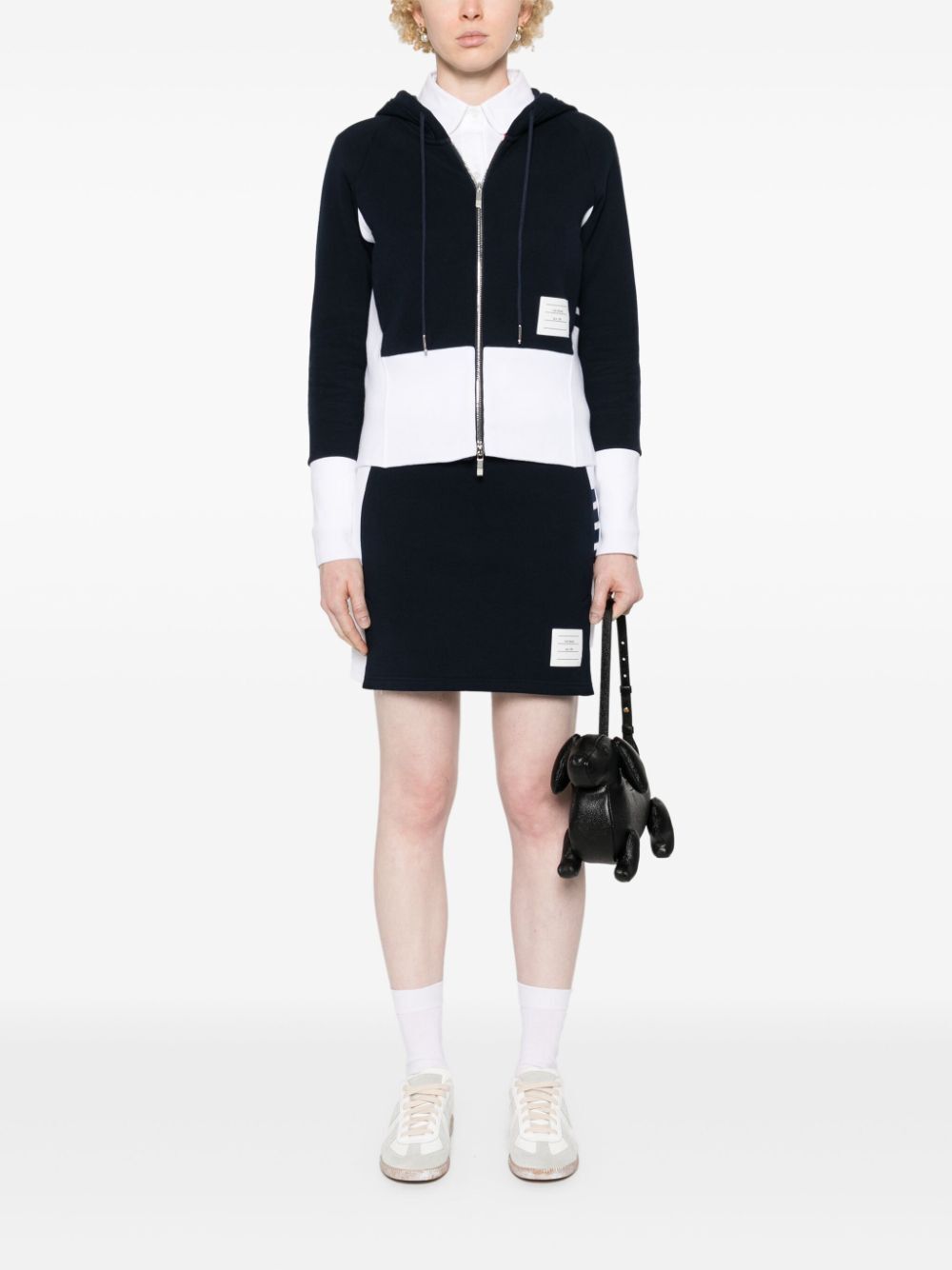 Thom Browne MINI SKIRT W/ ENGINEERED 4 BAR IN BLOCKED CLASSIC SOLID CLASSIC LOOPBACK JERSEY Size 28" / US 6 / IT 42 - 5 Thumbnail