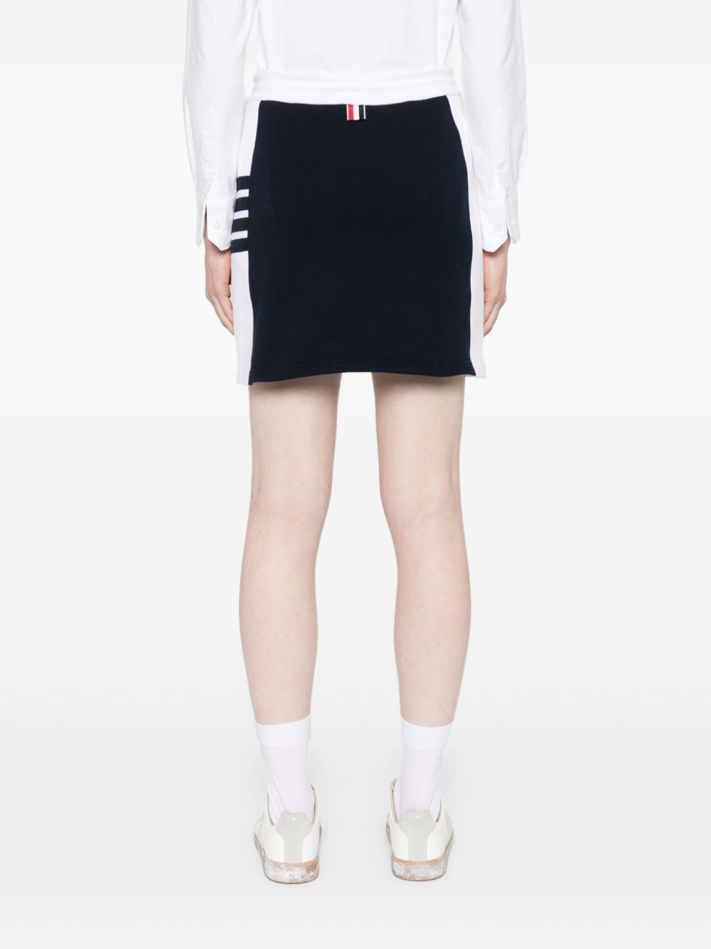 Thom Browne MINI SKIRT W/ ENGINEERED 4 BAR IN BLOCKED CLASSIC SOLID CLASSIC LOOPBACK JERSEY Size 28" / US 6 / IT 42 - 4 Thumbnail