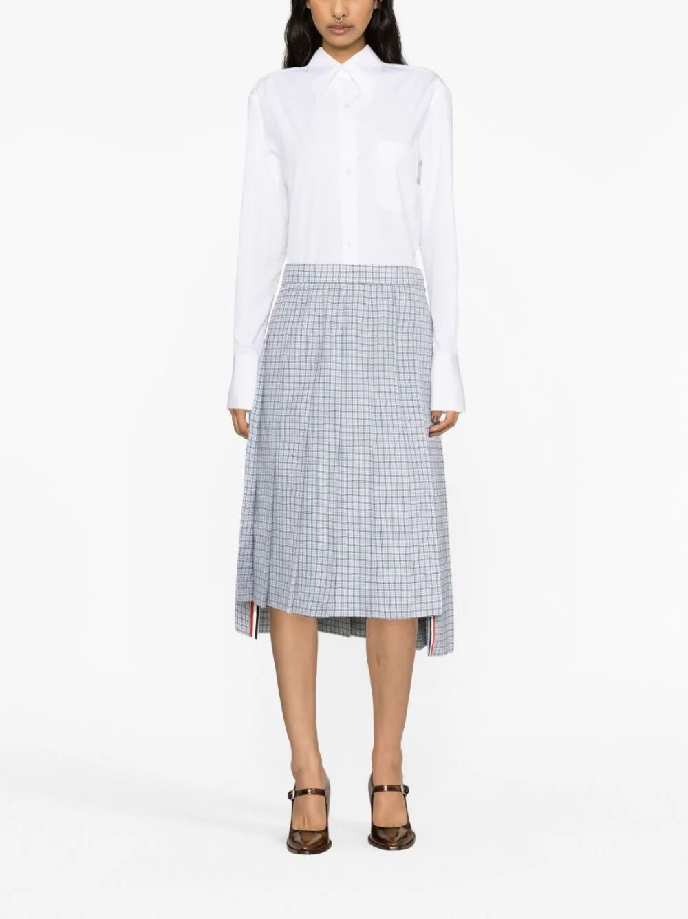 Thom Browne EXAGGERATED EASY FIT POINT COLLAR SHIRT IN POPLIN Size M / US 6-8 / IT 42-44 - 3 Thumbnail