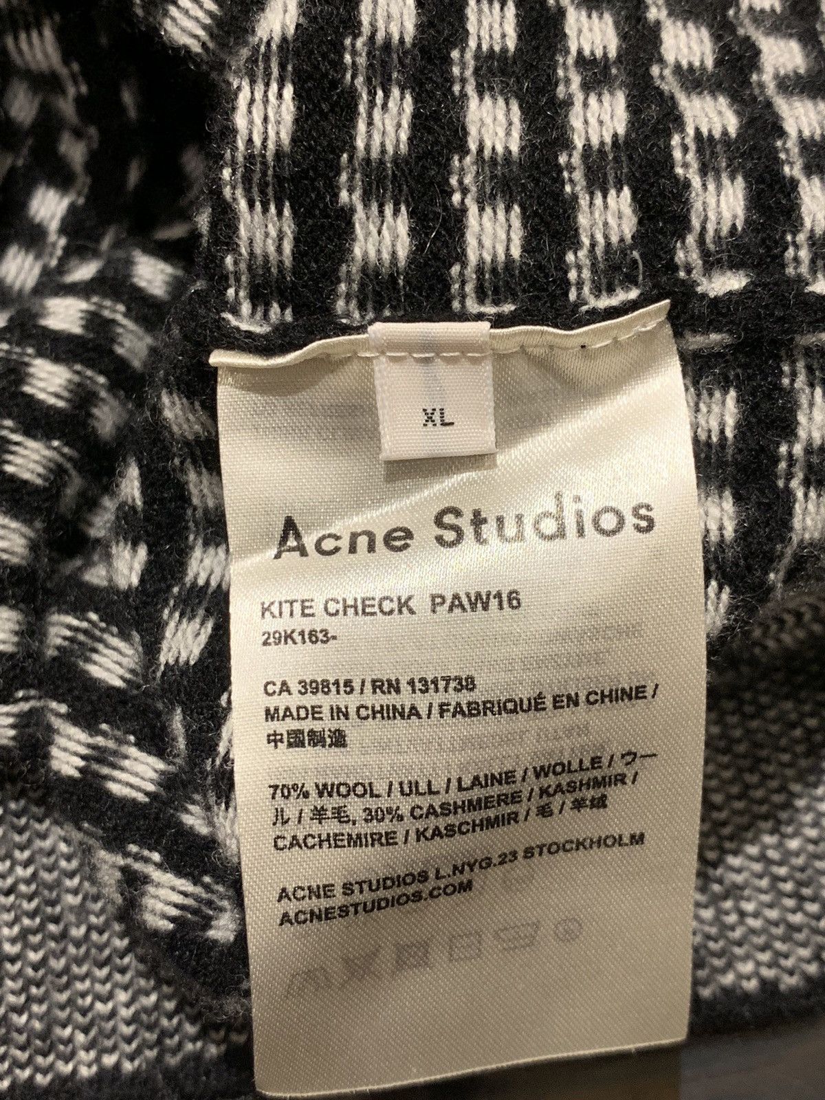 【後払い手数料無料】 Kite Studios Acne Check Grailed | PAW16 トップス