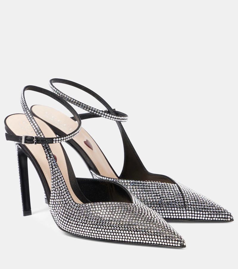 Gucci Alma Love 105 embellished satin pumps SIZE 40