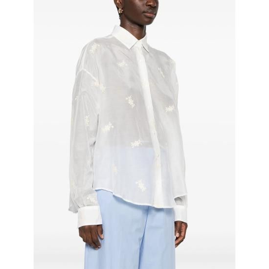 Mazzarelli MAZZARELLI Women Blouses B185 10 KELLY WHITE Size M / US 6-8 / IT 42-44 - 2 Thumbnail