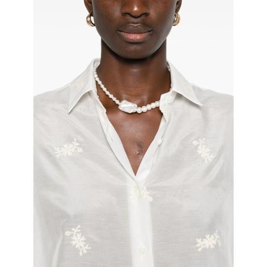 Mazzarelli MAZZARELLI Women Blouses B185 10 KELLY WHITE Size M / US 6-8 / IT 42-44 - 4 Thumbnail