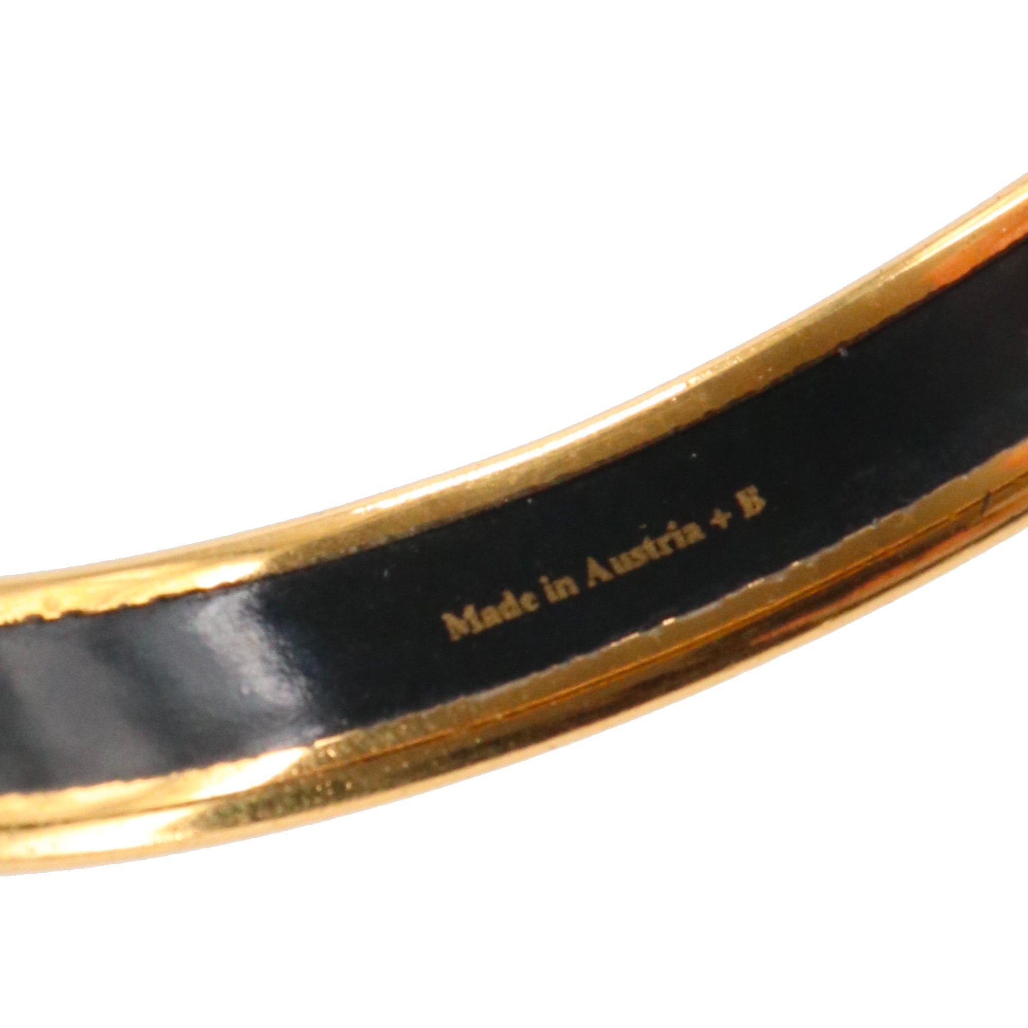 Hermes HERMÈS - Hermès bangle bracelet in gold metal and enamel (T1) Size ONE SIZE - 5 Thumbnail