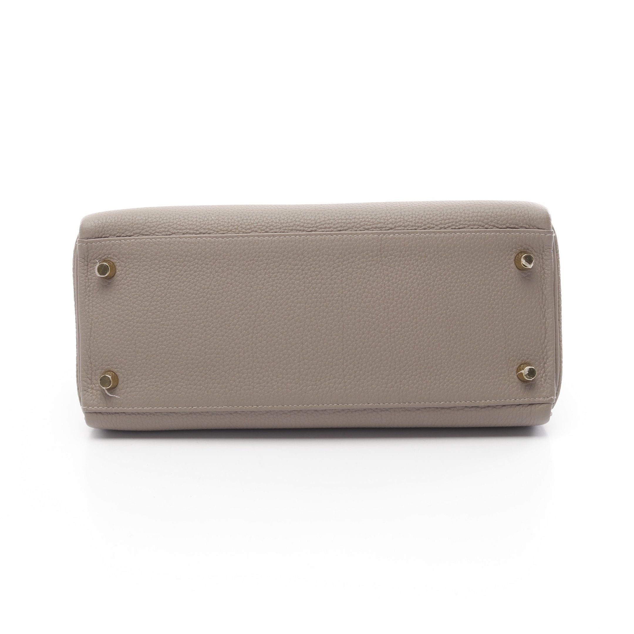 Hermes Hermes Kelly28 Gris Asphalt Handbag Togo Gray Beige Gold Hardware Inner Stitch C Engraved Size ONE SIZE - 15 Thumbnail