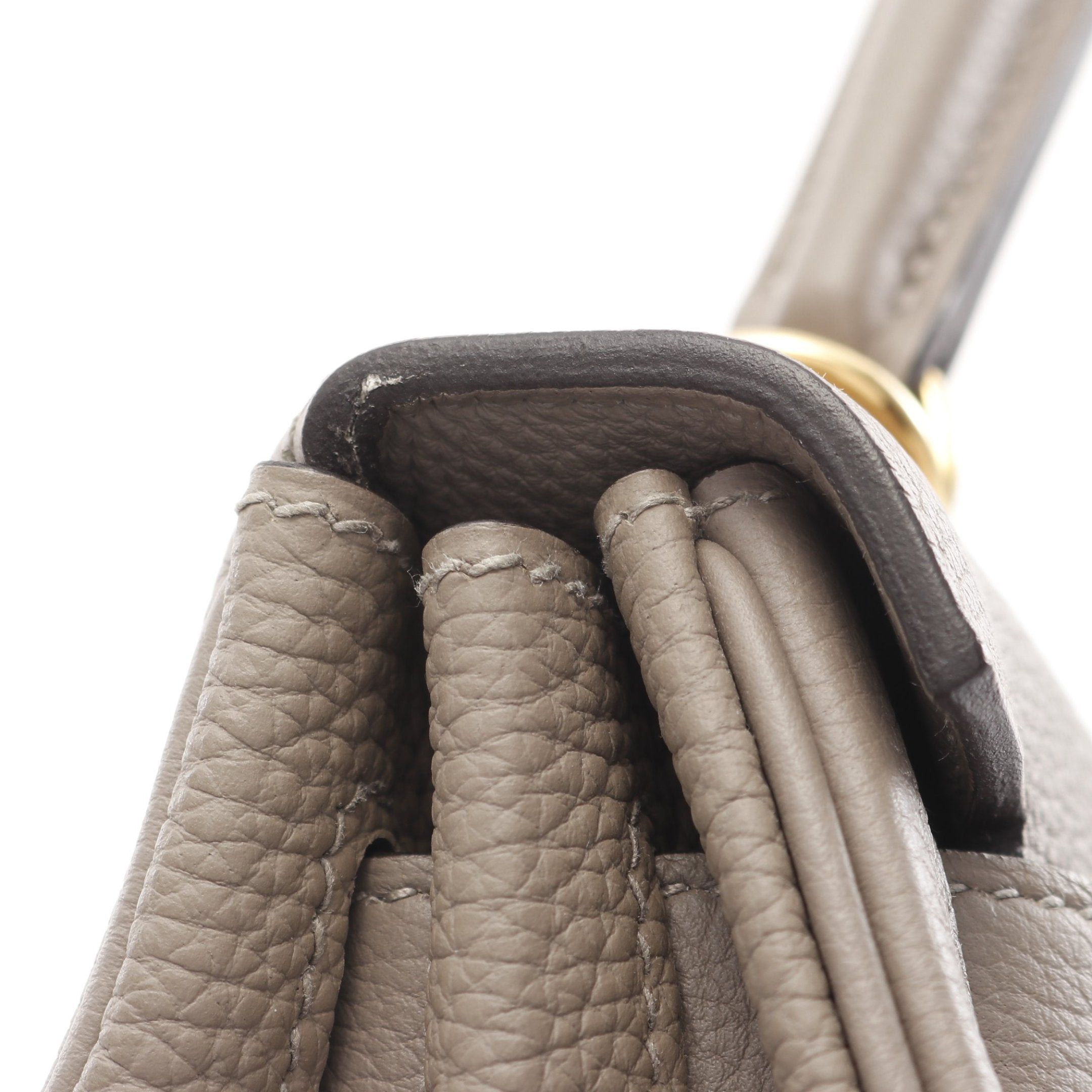 Hermes Hermes Kelly28 Gris Asphalt Handbag Togo Gray Beige Gold Hardware Inner Stitch C Engraved Size ONE SIZE - 12 Thumbnail