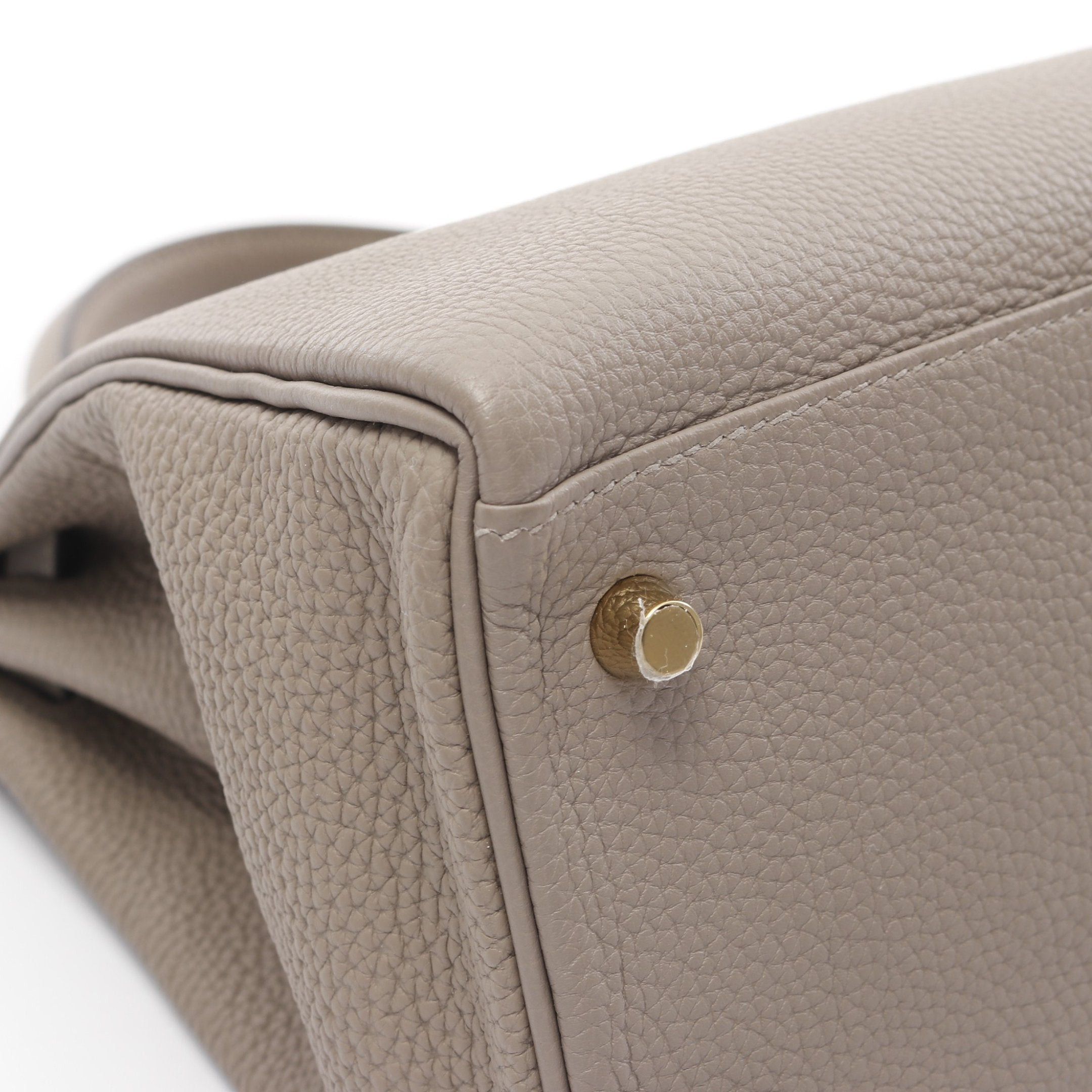 Hermes Hermes Kelly28 Gris Asphalt Handbag Togo Gray Beige Gold Hardware Inner Stitch C Engraved Size ONE SIZE - 11 Thumbnail