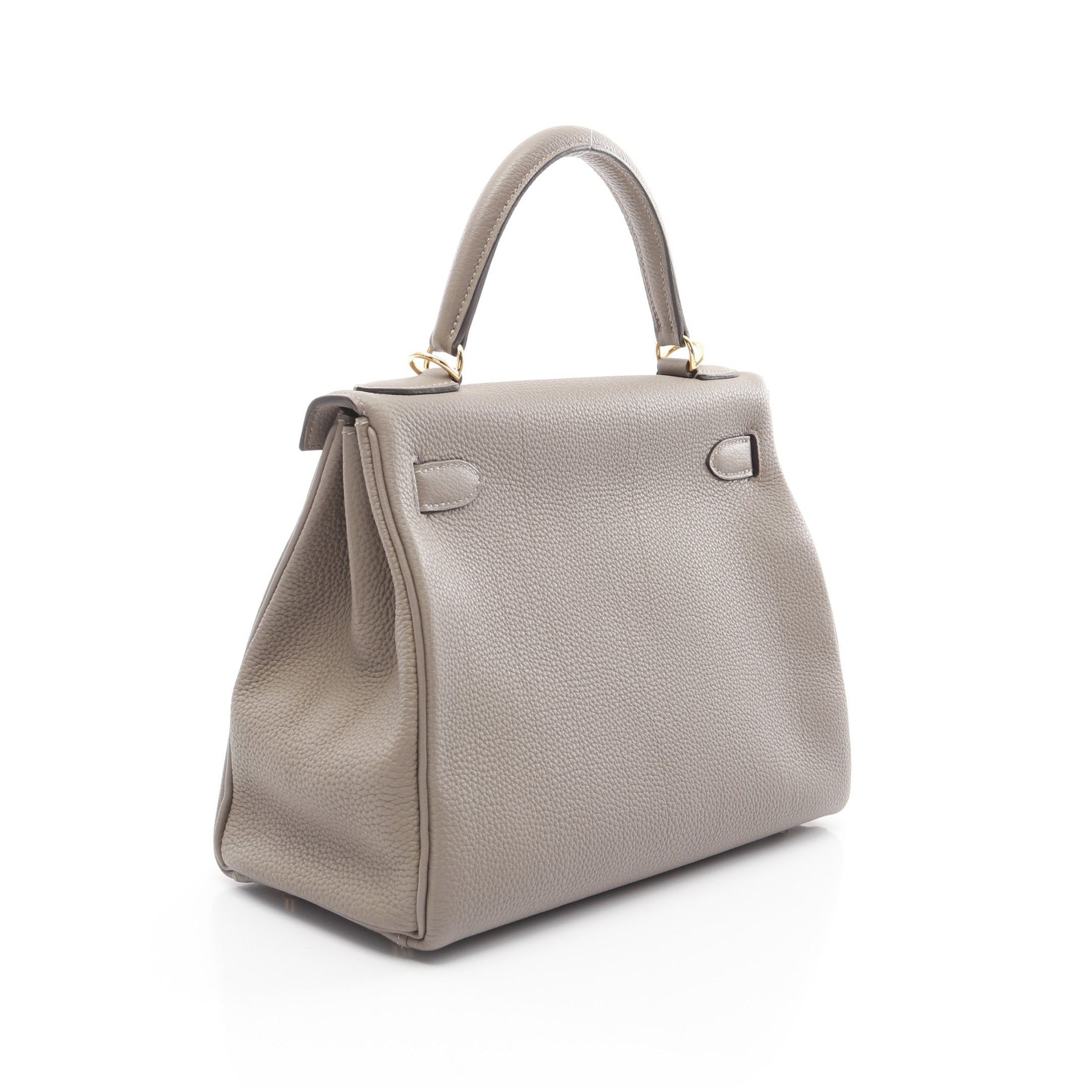 Hermes Hermes Kelly28 Gris Asphalt Handbag Togo Gray Beige Gold Hardware Inner Stitch C Engraved Size ONE SIZE - 2 Thumbnail