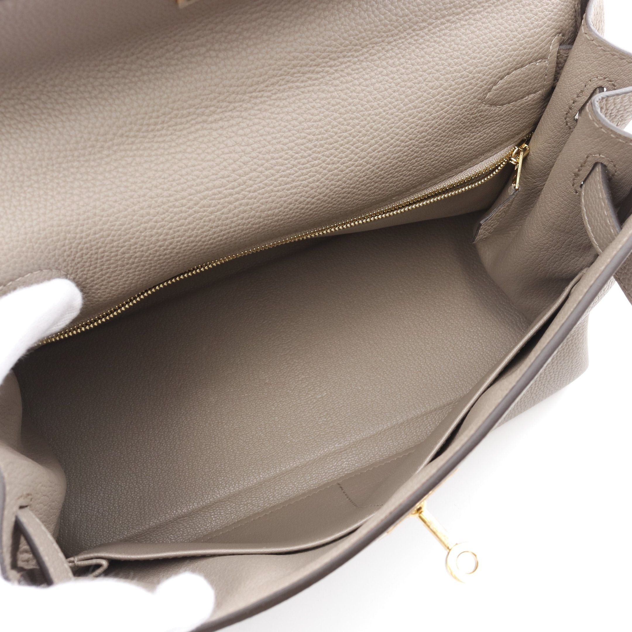 Hermes Hermes Kelly28 Gris Asphalt Handbag Togo Gray Beige Gold Hardware Inner Stitch C Engraved Size ONE SIZE - 3 Thumbnail
