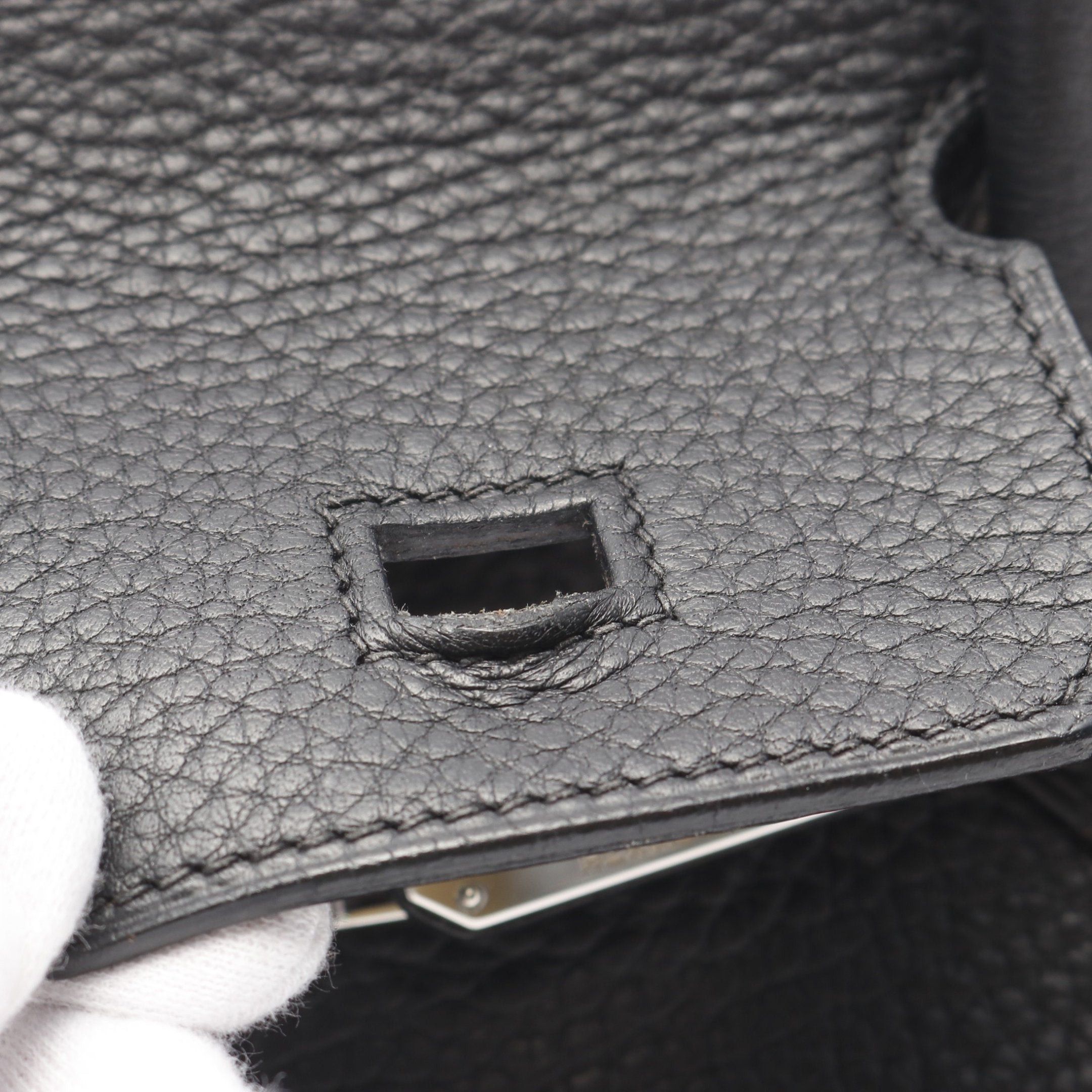 Hermes Hermes Birkin 30 Handbag Clemence Leather Black Silver Hardware □I Stamp (Manufactured Around 2005) Size ONE SIZE - 8 Thumbnail