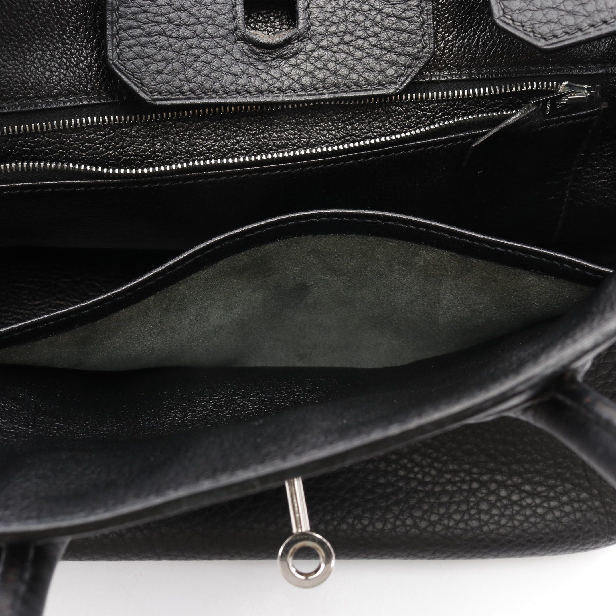 Hermes Hermes Birkin 30 Handbag Clemence Leather Black Silver Hardware □I Stamp (Manufactured Around 2005) Size ONE SIZE - 7 Thumbnail