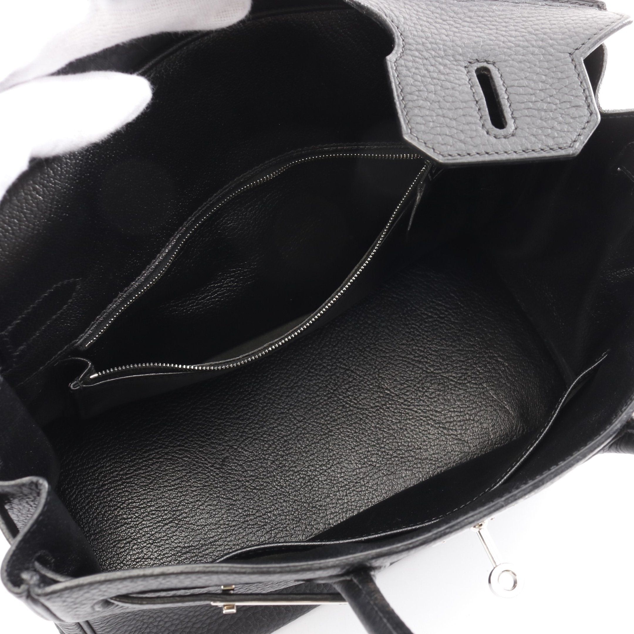 Hermes Hermes Birkin 30 Handbag Clemence Leather Black Silver Hardware □I Stamp (Manufactured Around 2005) Size ONE SIZE - 3 Thumbnail