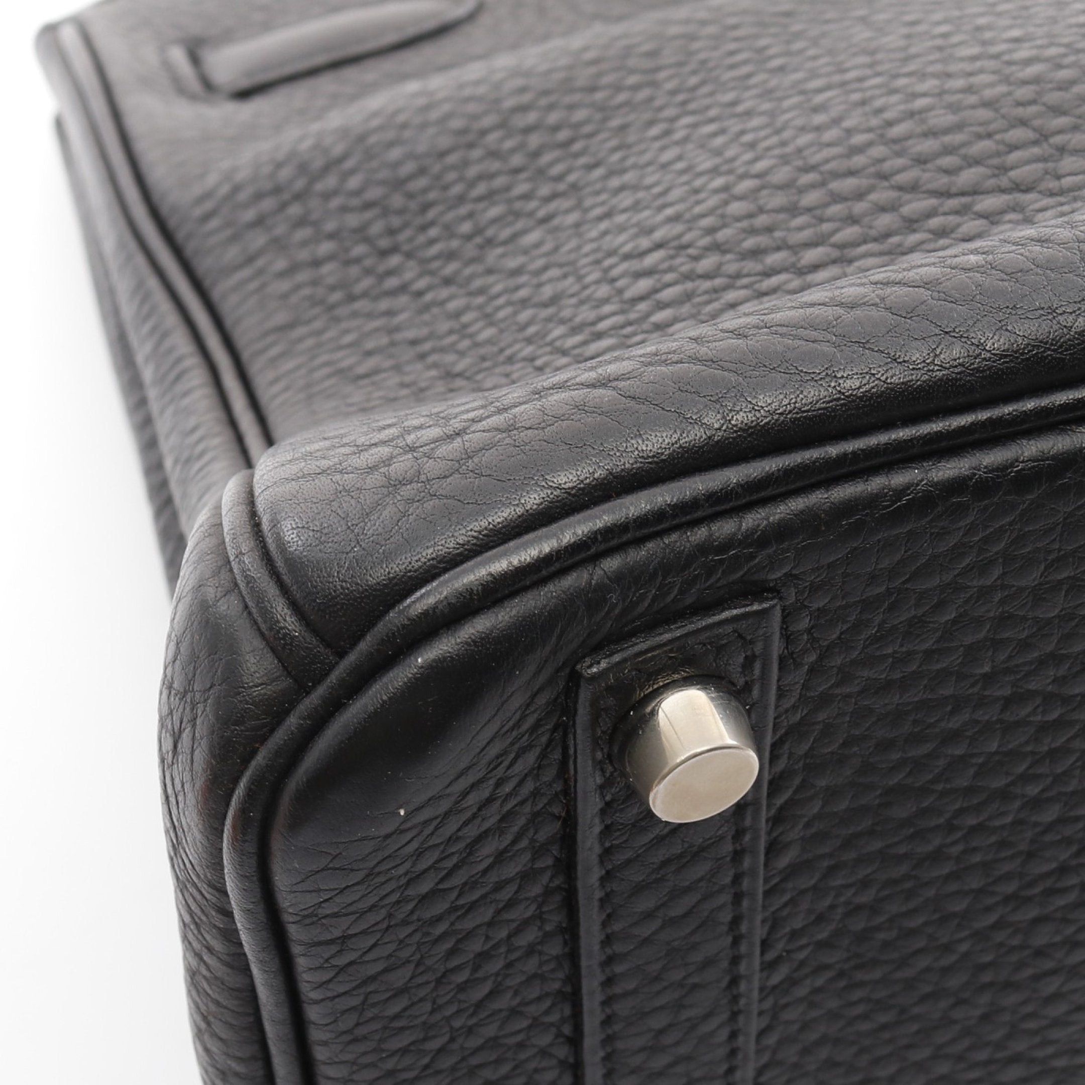 Hermes Hermes Birkin 30 Handbag Clemence Leather Black Silver Hardware □I Stamp (Manufactured Around 2005) Size ONE SIZE - 14 Thumbnail