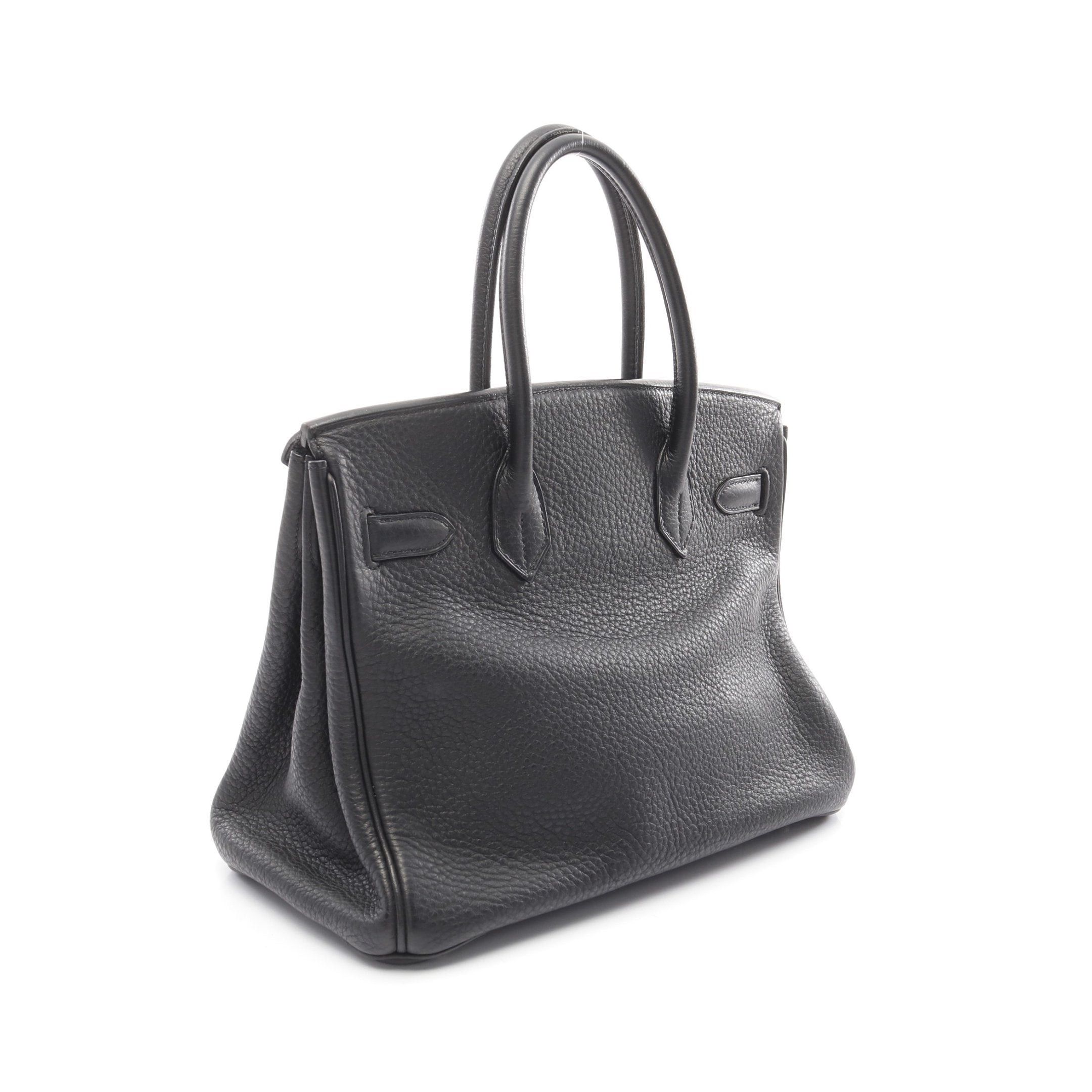 Hermes Hermes Birkin 30 Handbag Clemence Leather Black Silver Hardware □I Stamp (Manufactured Around 2005) Size ONE SIZE - 2 Thumbnail