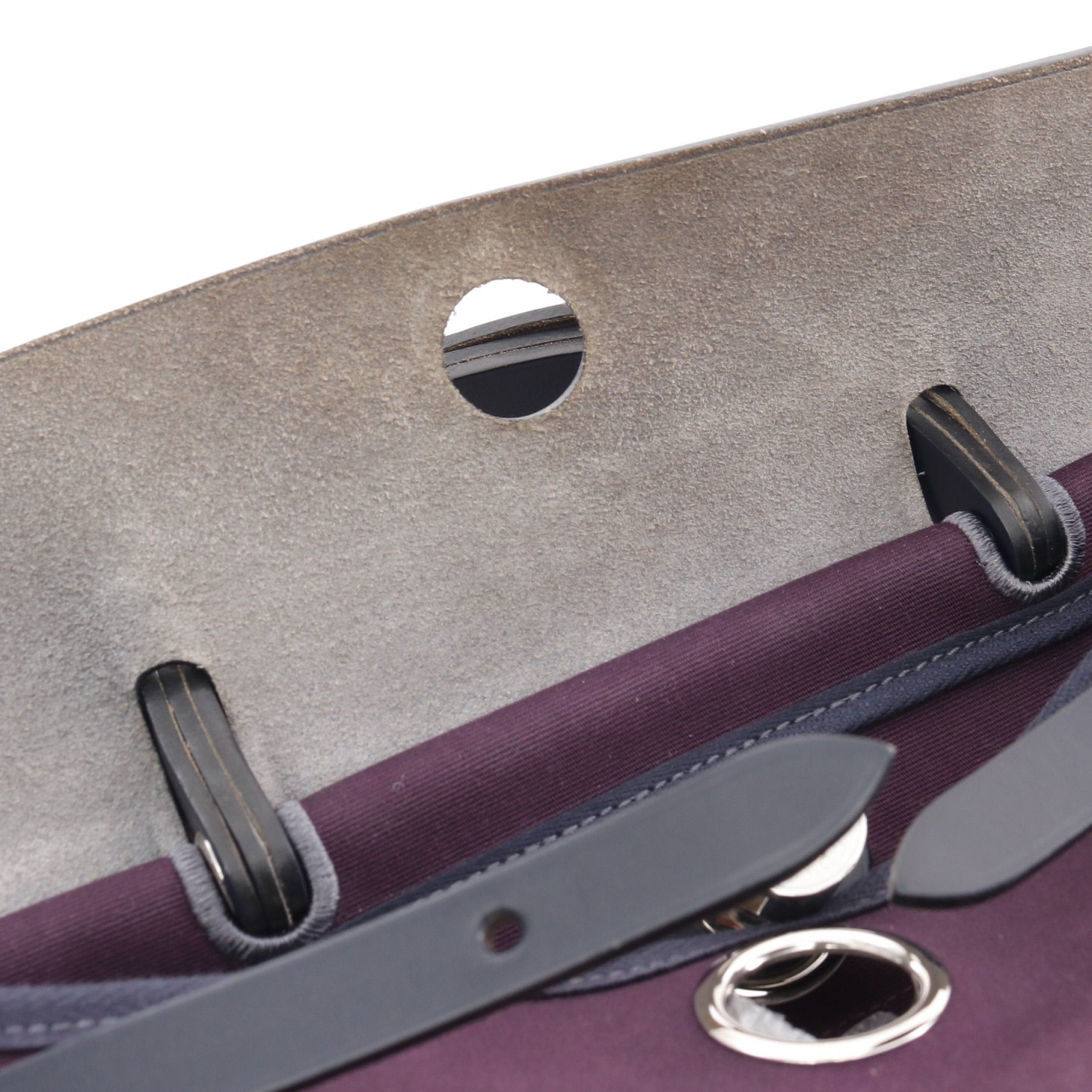 Hermes Hermes Herbag Zip Pm Cassis Bleu Nui Handbag Toile Officier Vache Hunter Dark Purple Navy Silver Hardware D Stamp Size ONE SIZE - 8 Thumbnail