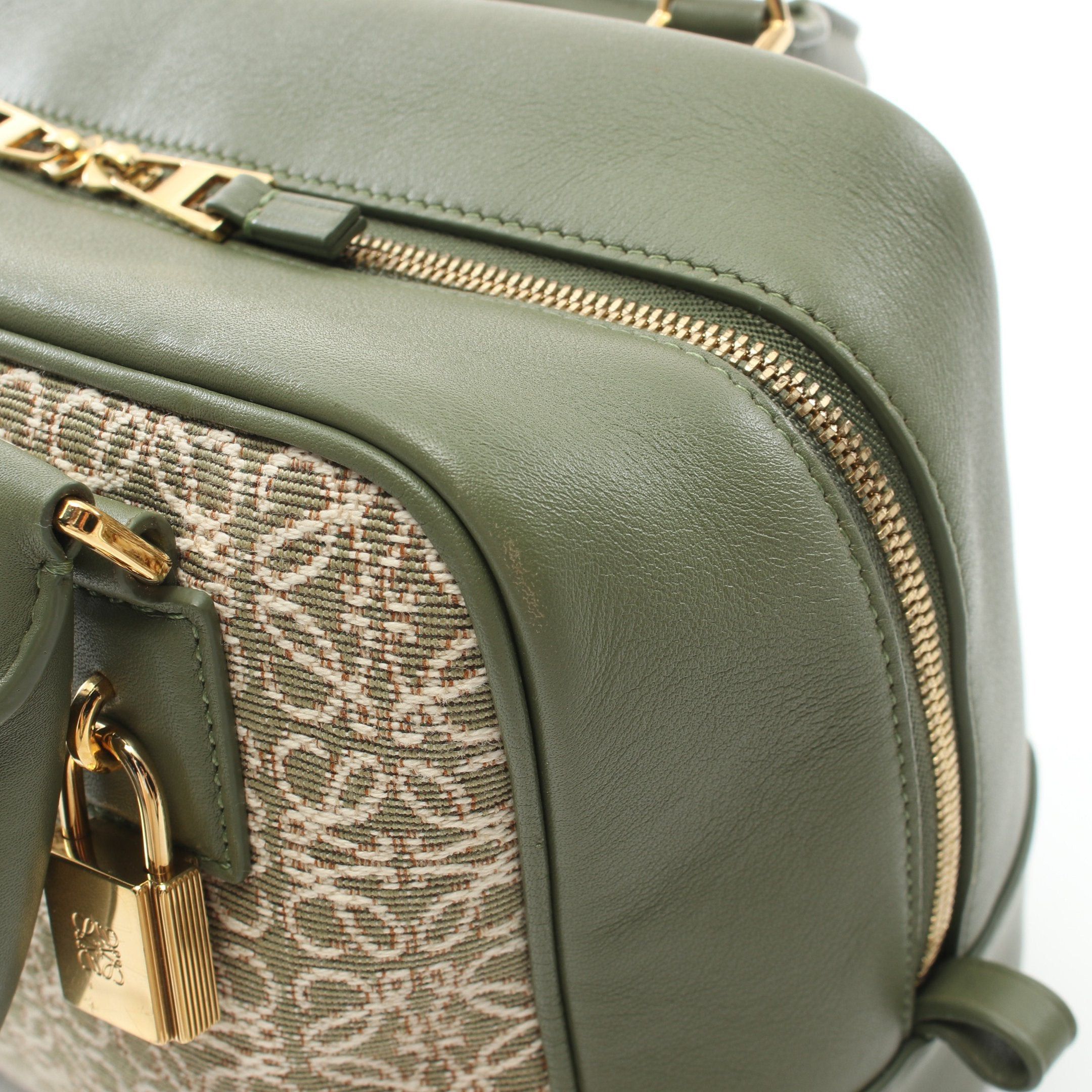 Loewe Loewe Amazona19 Handbag Canvas Leather Light Green Beige Size ONE SIZE - 5 Thumbnail