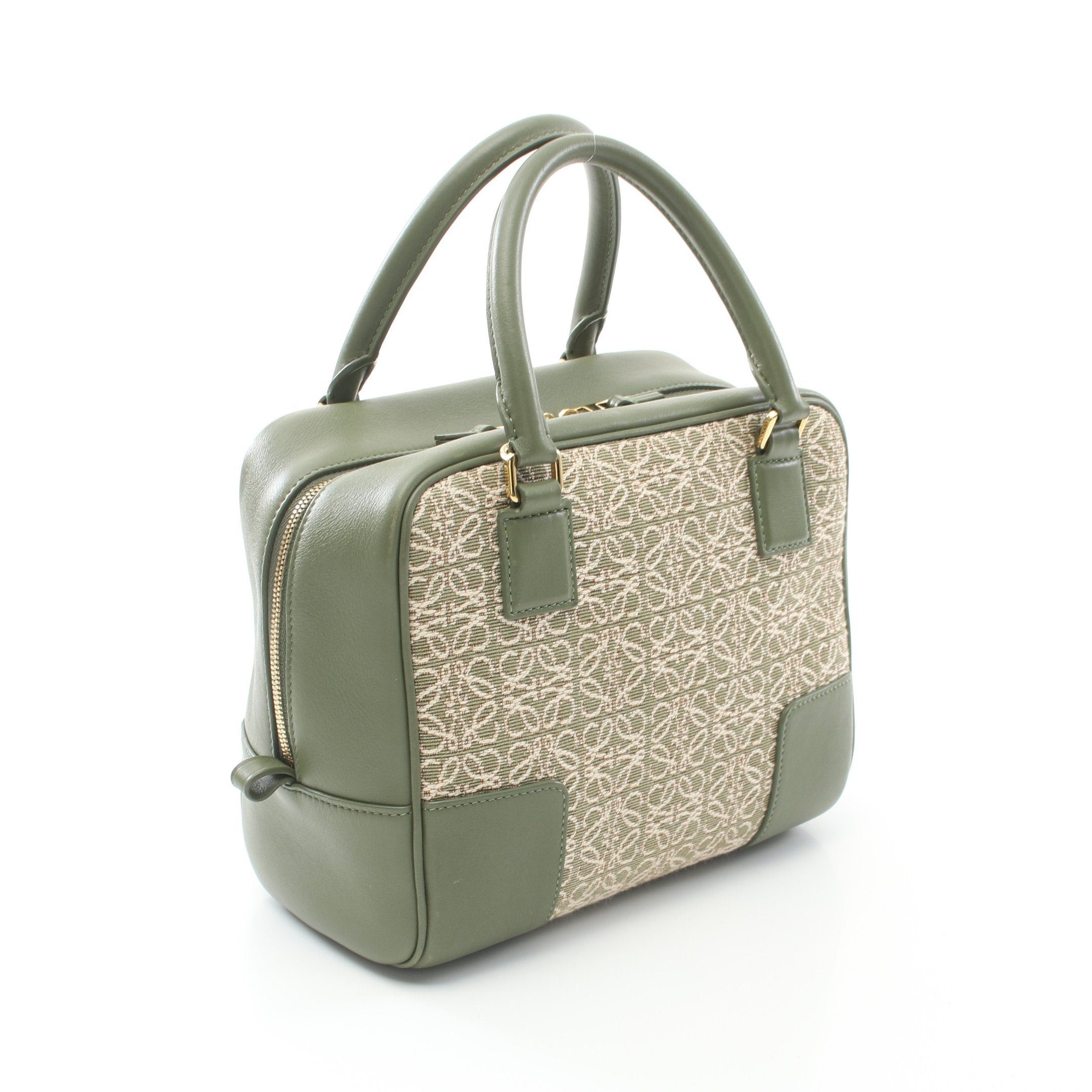 Loewe Loewe Amazona19 Handbag Canvas Leather Light Green Beige Size ONE SIZE - 2 Thumbnail