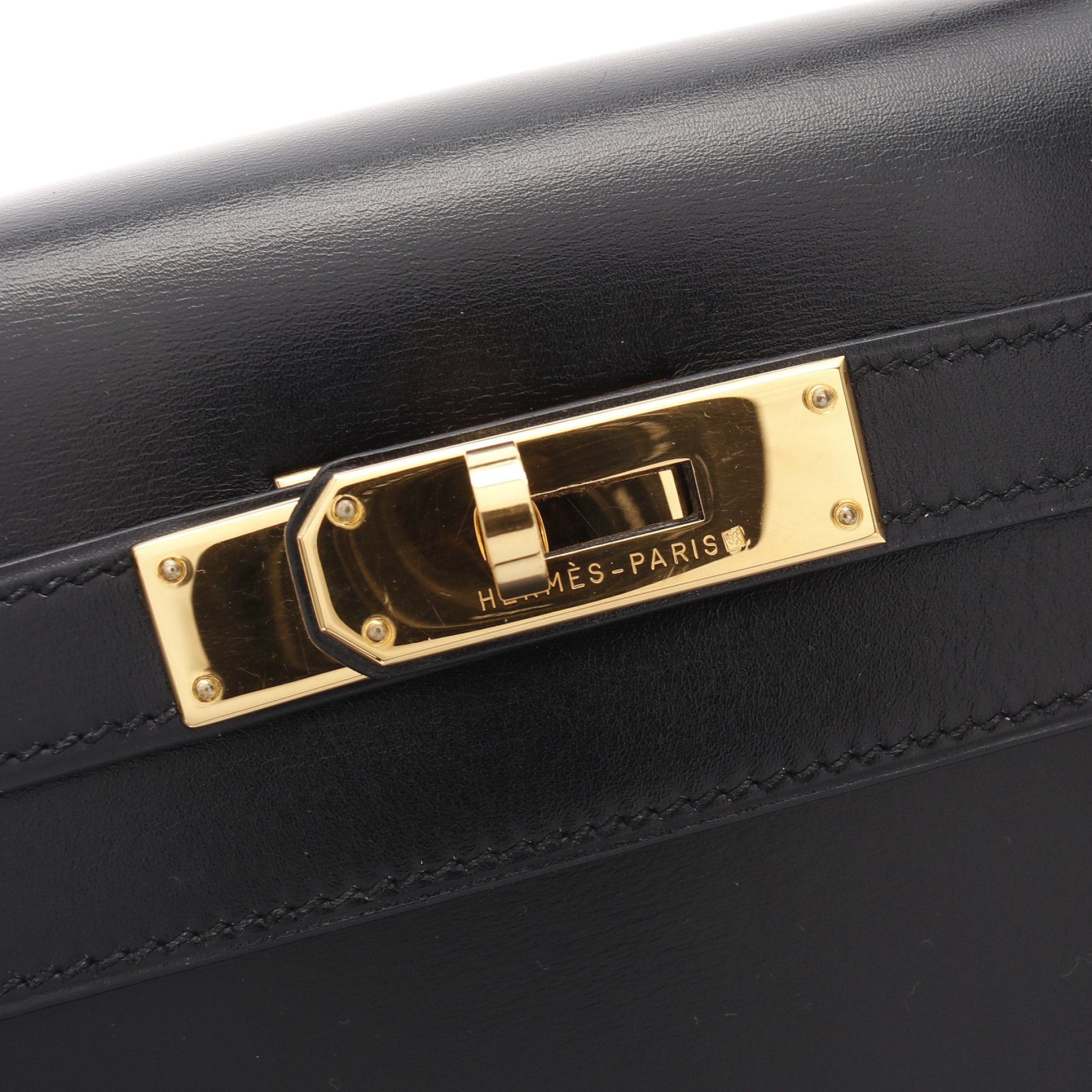 Hermes Hermes Kelly32 Handbag Box Calf Black Gold Hardware Outside Sewing ○A Stamp Size ONE SIZE - 11 Thumbnail