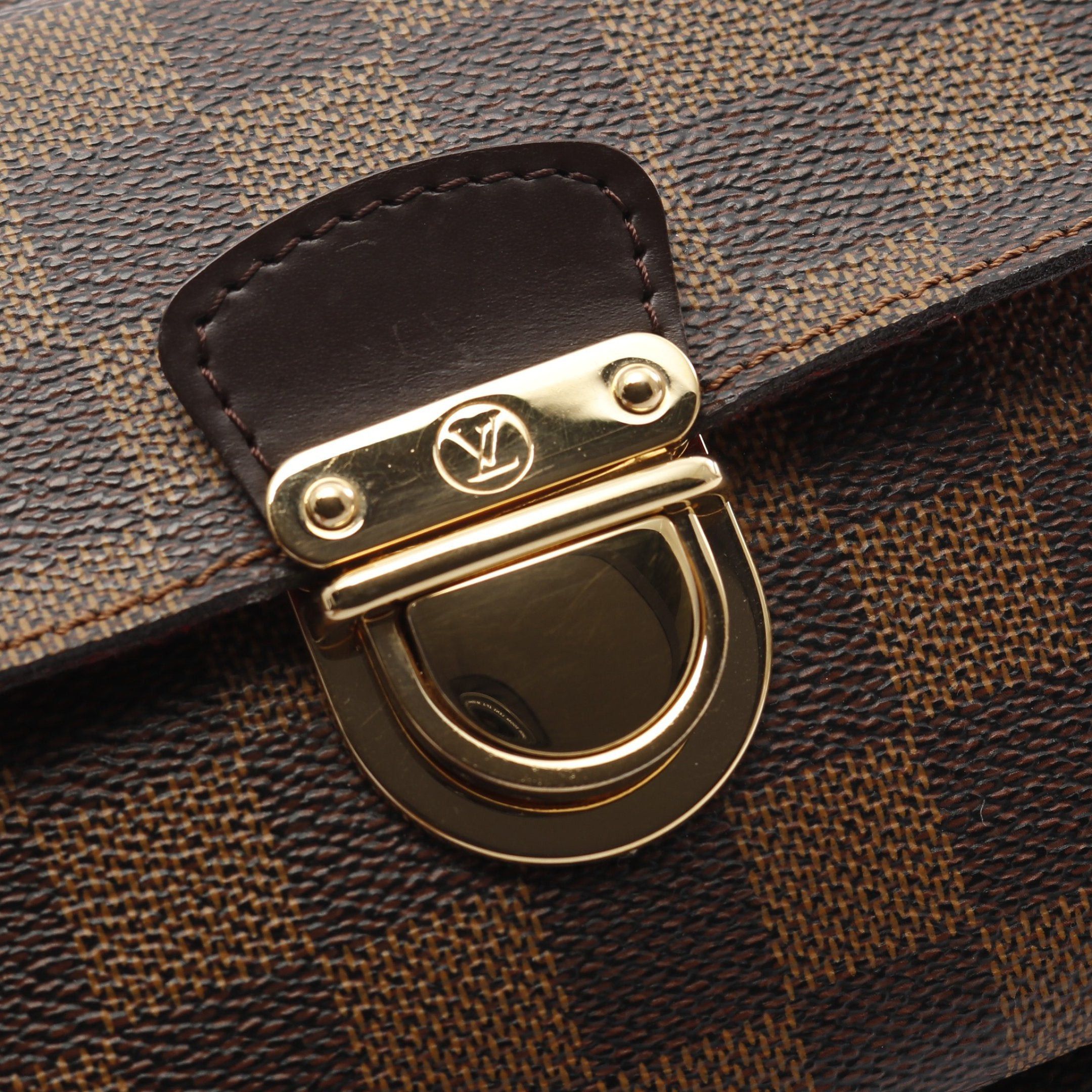 Louis Vuitton Louis Vuitton Ravello Gm Damier Ebene Shoulder Bag Leather Brown Size ONE SIZE - 8 Thumbnail