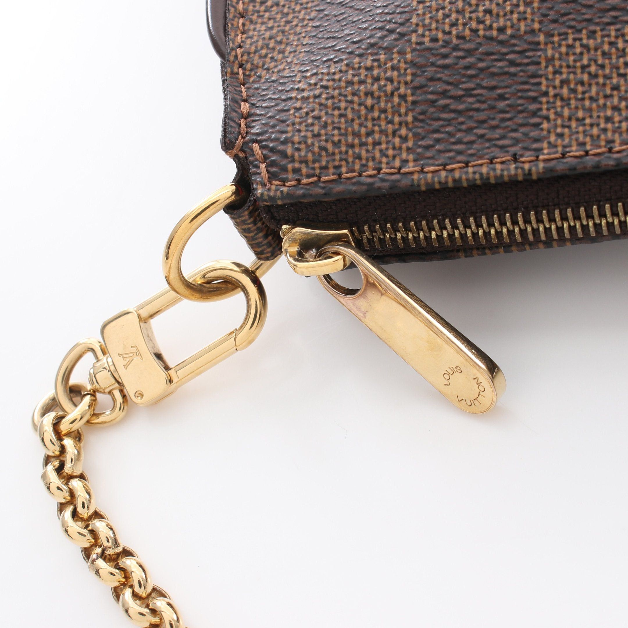 Louis Vuitton Louis Vuitton Sophie Damier Ebene Chain Handbag Leather Brown Size ONE SIZE - 8 Thumbnail