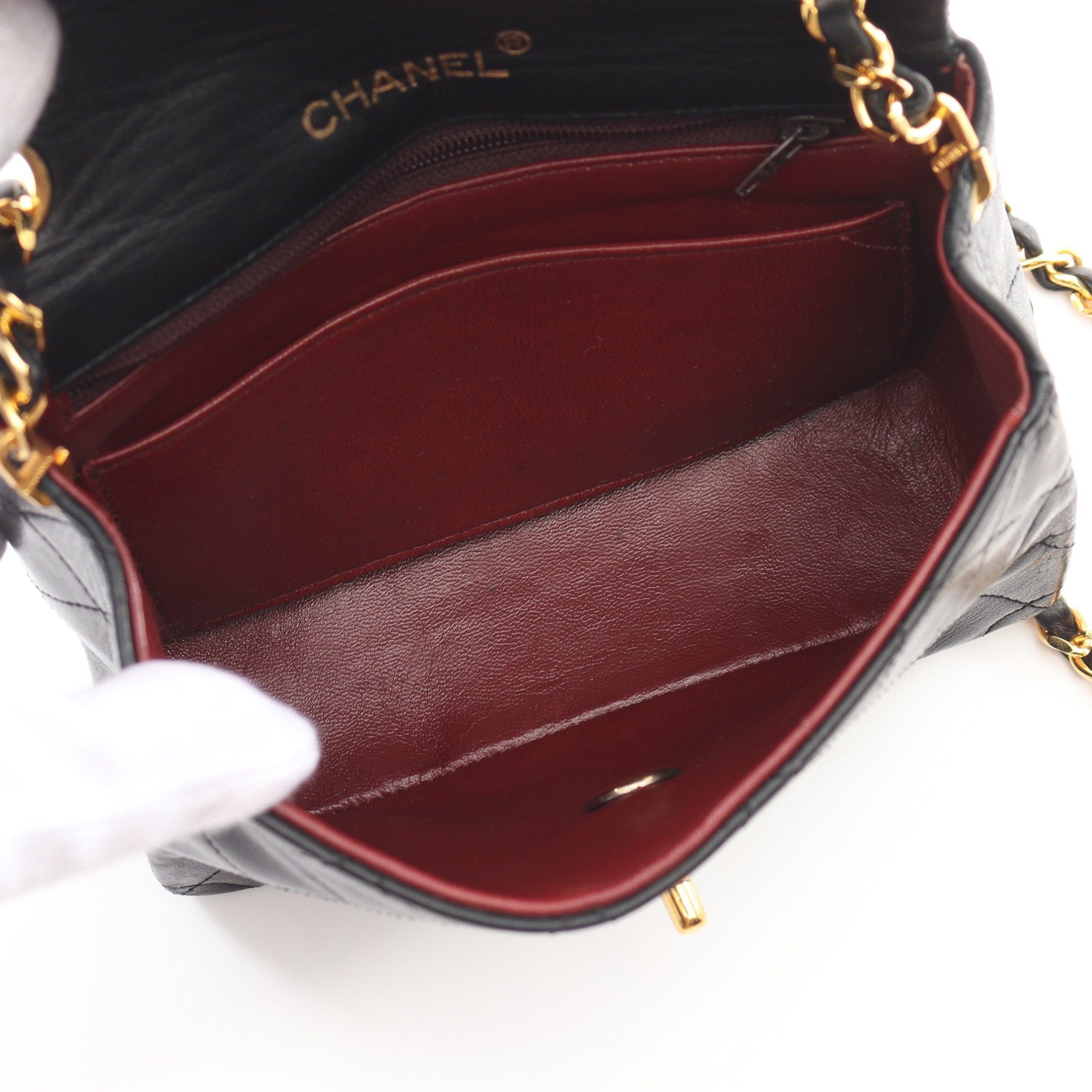 Chanel Chanel Matelasse Chain Shoulder Bag Lambskin Black Gold Hardware Size ONE SIZE - 3 Thumbnail