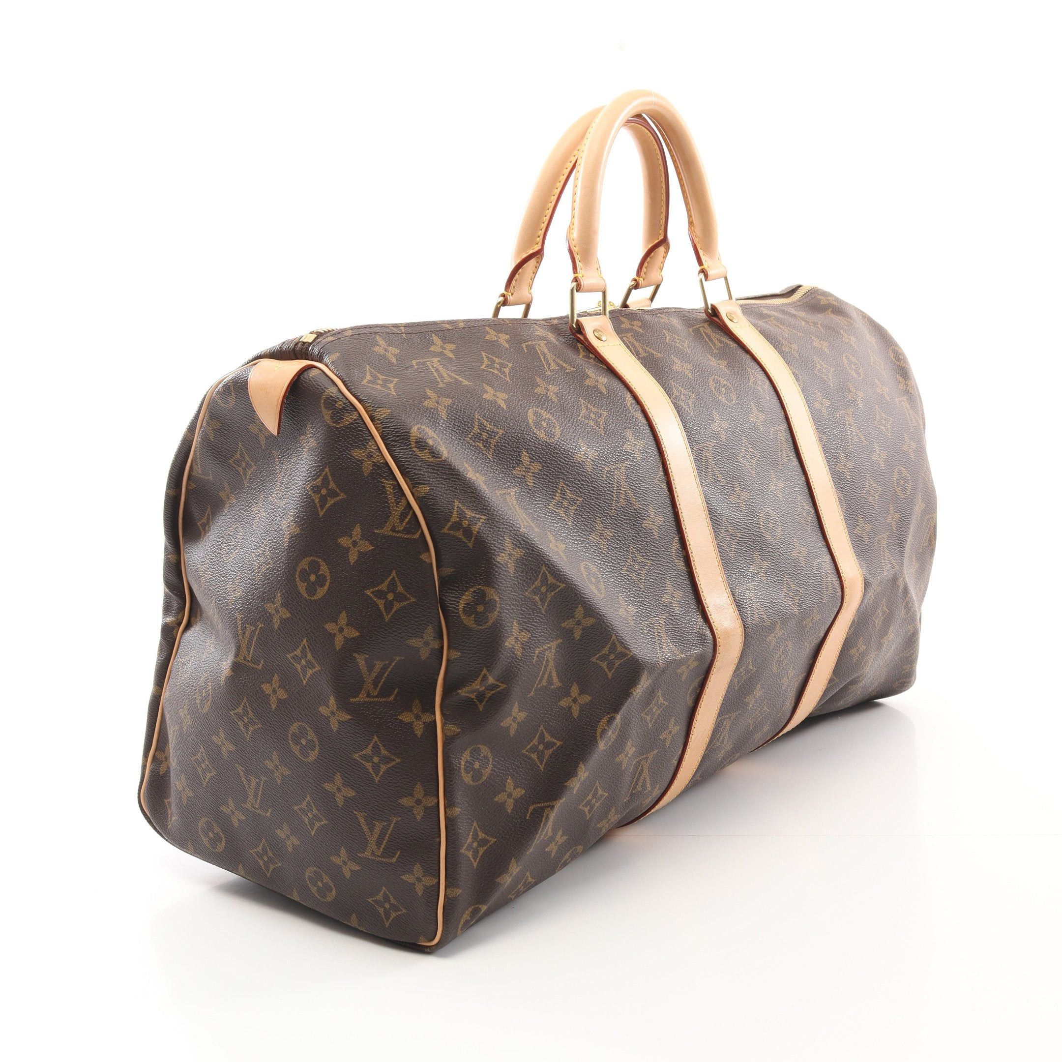 Louis Vuitton Louis Vuitton Keepall 50 Monogram Boston Bag Leather Brown Size ONE SIZE - 2 Thumbnail