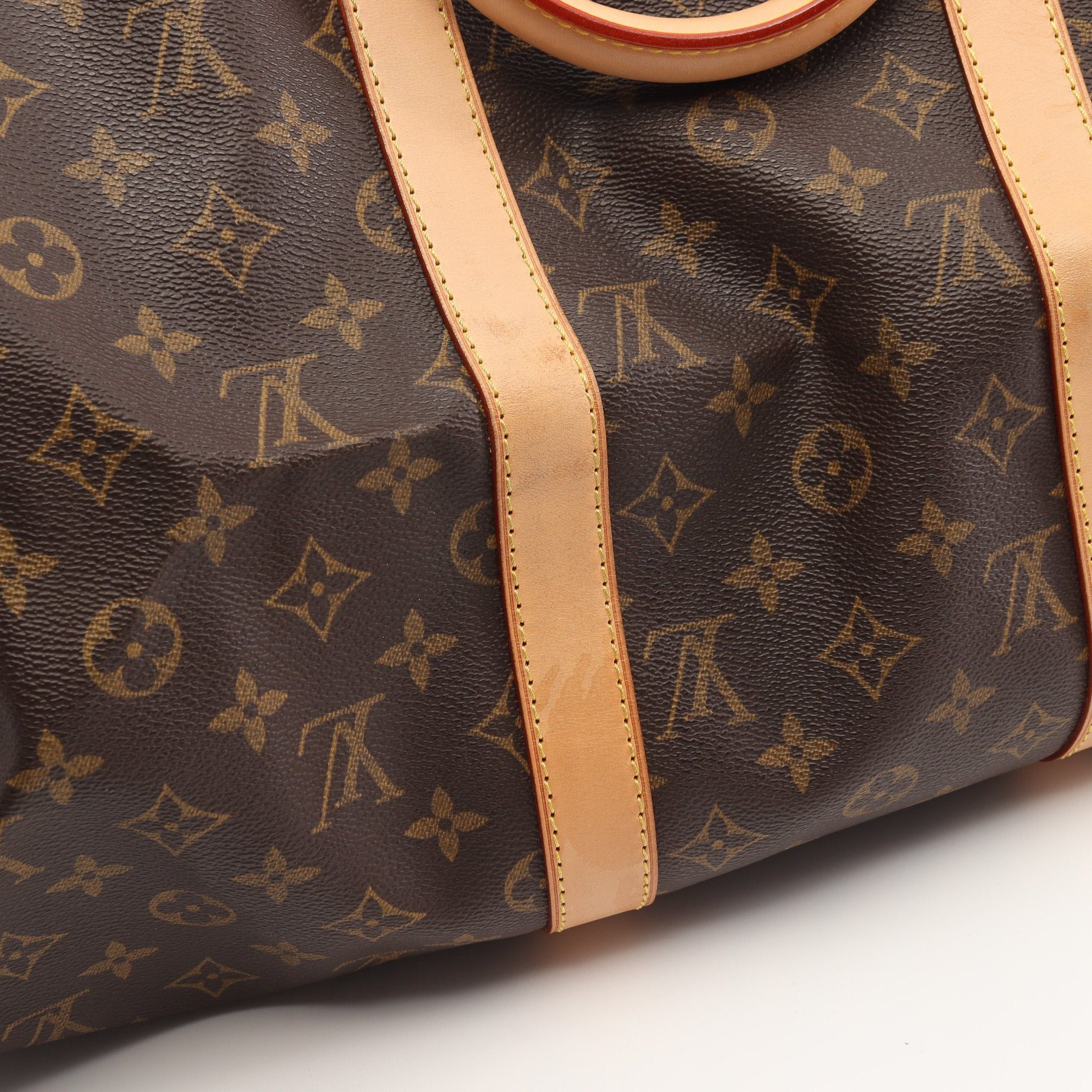 Louis Vuitton Louis Vuitton Keepall 50 Monogram Boston Bag Leather Brown Size ONE SIZE - 8 Thumbnail