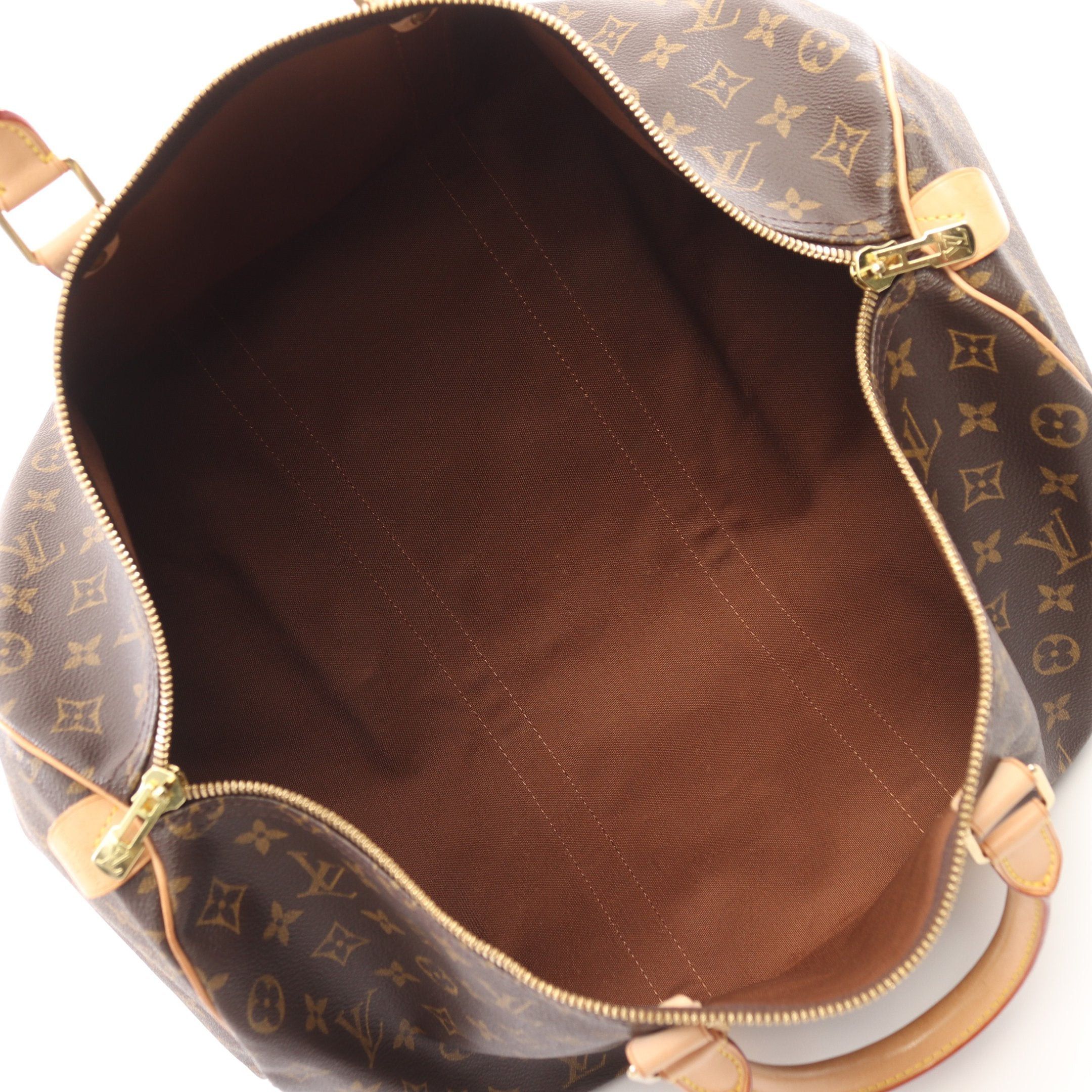 Louis Vuitton Louis Vuitton Keepall 50 Monogram Boston Bag Leather Brown Size ONE SIZE - 3 Thumbnail