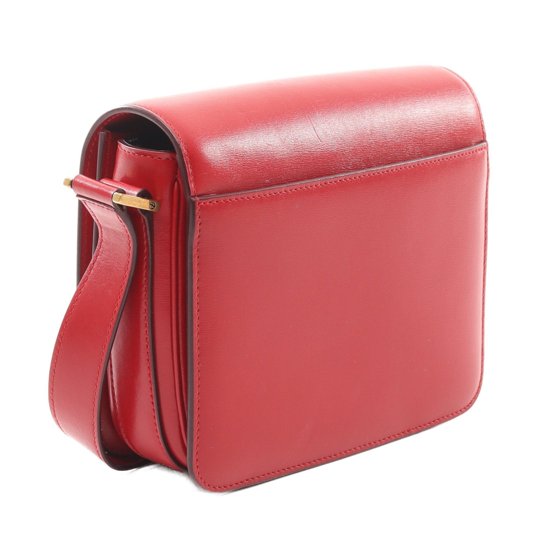 Yves Saint Laurent Yves Saint Laurent Le 61 Shoulder Bag Leather Red Size ONE SIZE - 2 Thumbnail