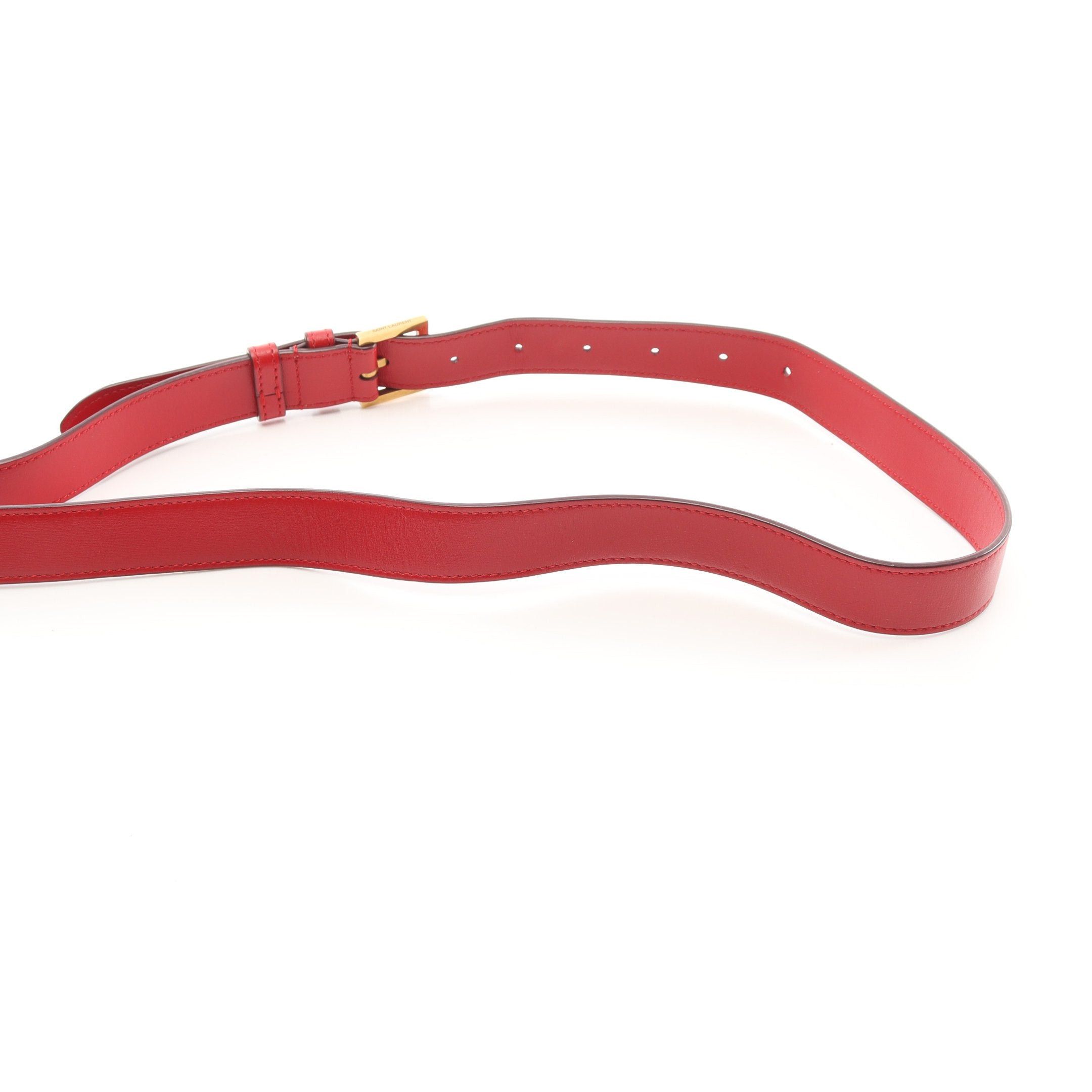Yves Saint Laurent Yves Saint Laurent Le 61 Shoulder Bag Leather Red Size ONE SIZE - 8 Thumbnail