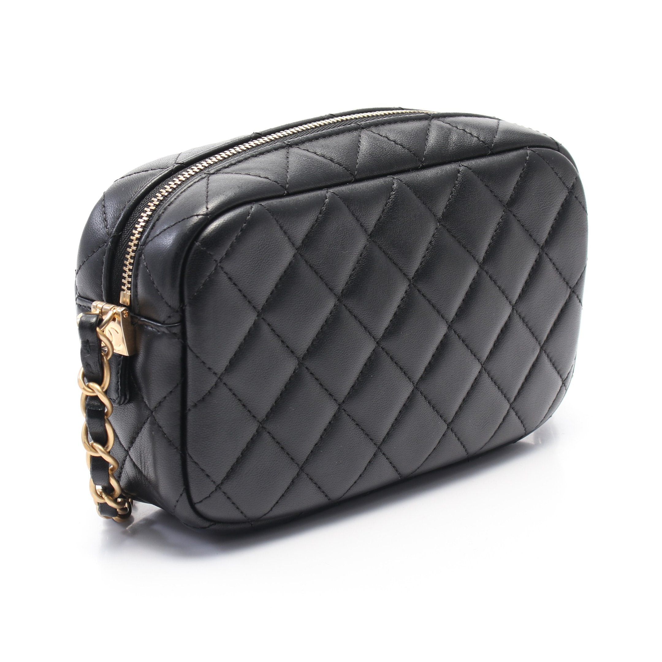 Chanel Chanel Matelasse Camera Bag Chain Shoulder Lambskin Black Gold Hardware Size ONE SIZE - 2 Thumbnail