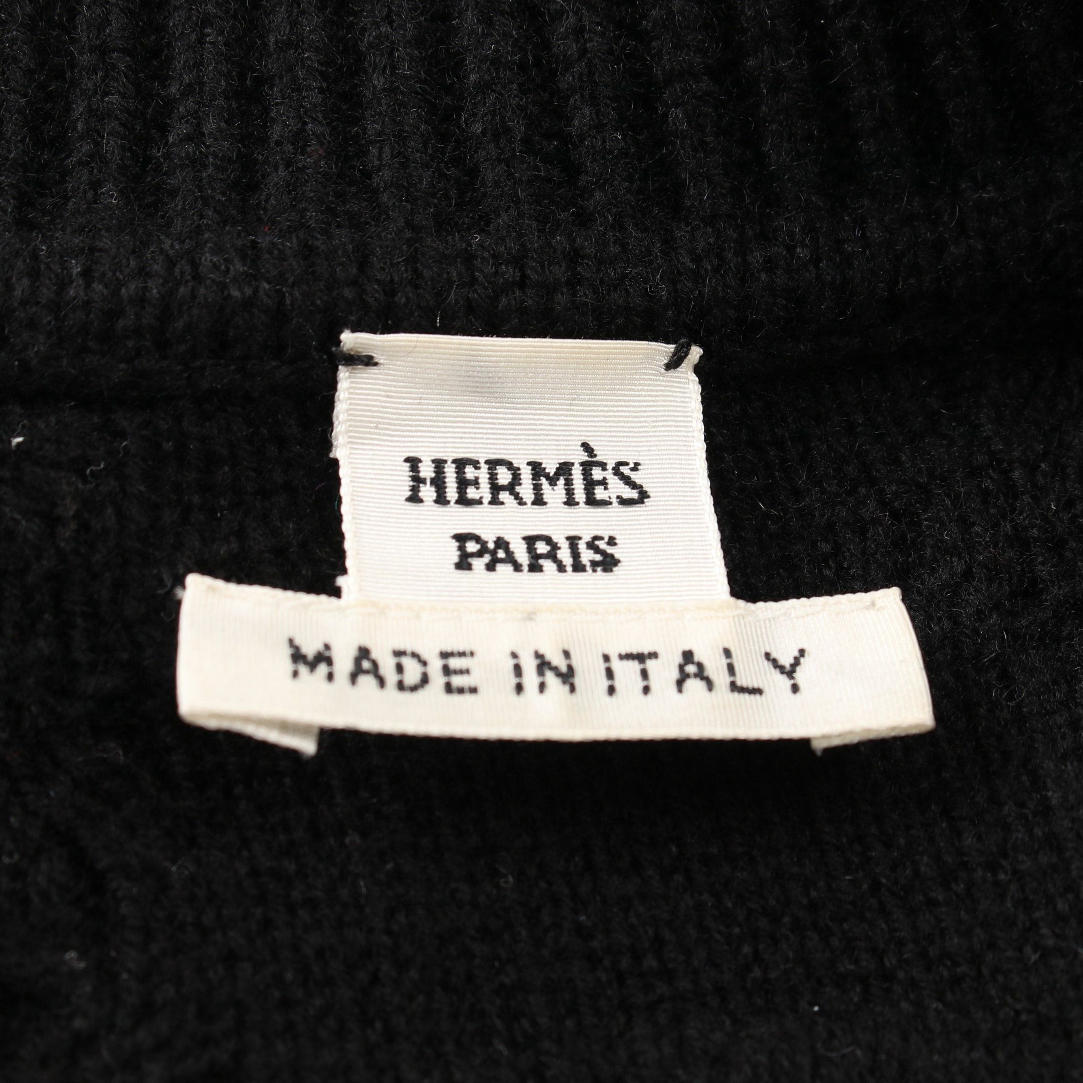 Hermes Hermes Knit Dress V-Neck Wool Cashmere Black Size ONE SIZE - 3 Thumbnail
