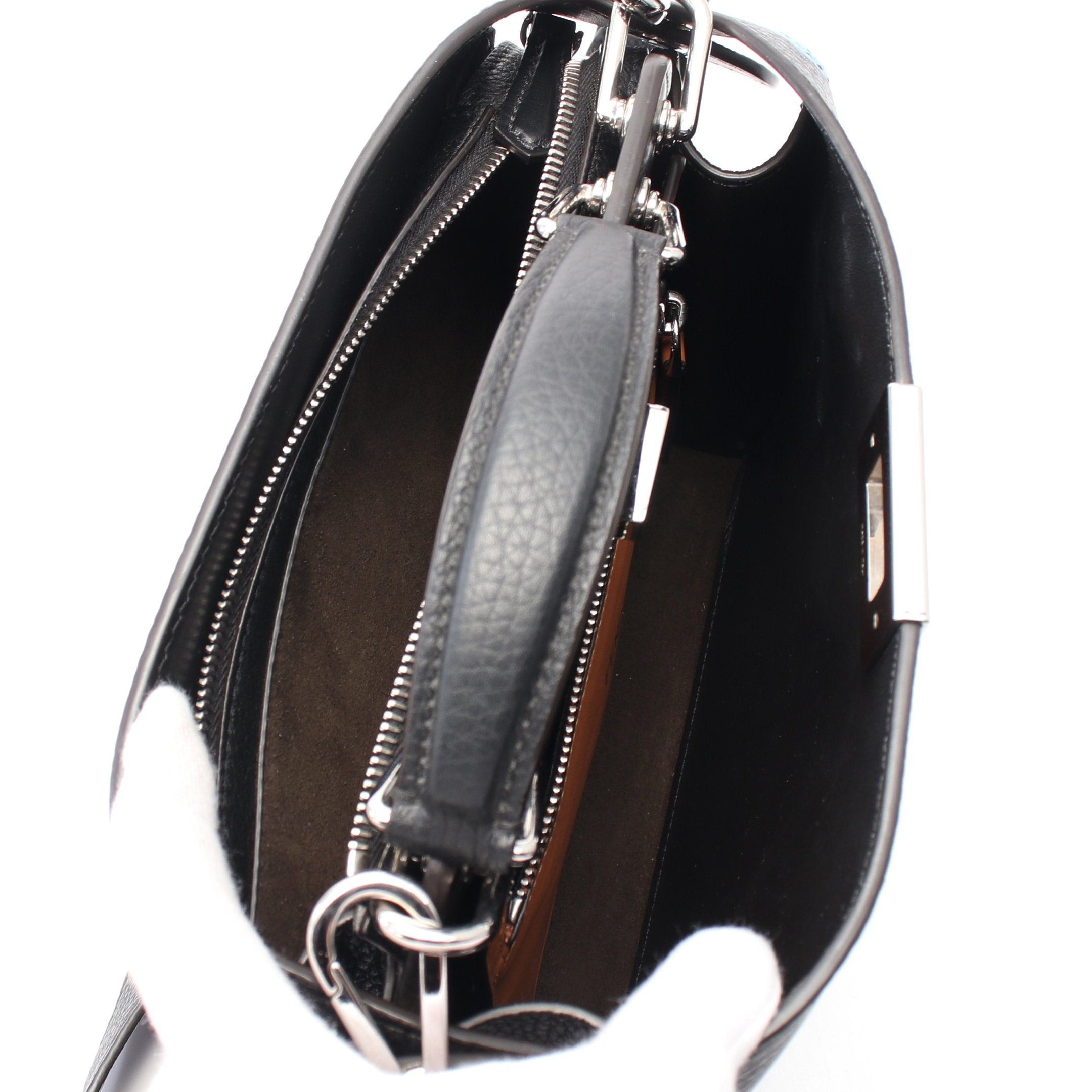 Fendi Fendi Peekaboo Iseeu Isee U X-Cross Handbag Leather Black White Blue Size ONE SIZE - 3 Thumbnail