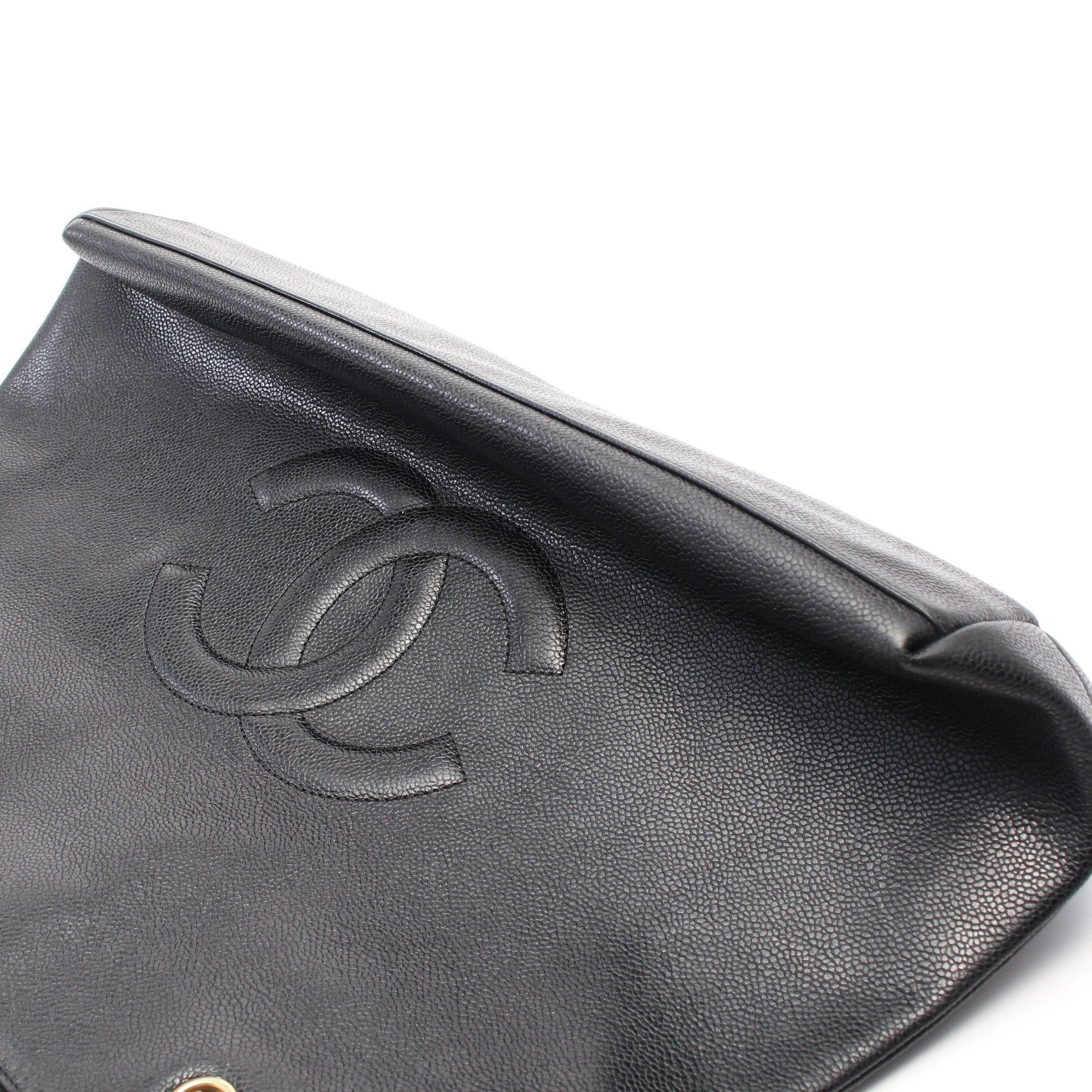 Chanel Chanel Big Coco Mark Chain Shoulder Bag Caviar Skin Black Gold Hardware Size ONE SIZE - 7 Thumbnail