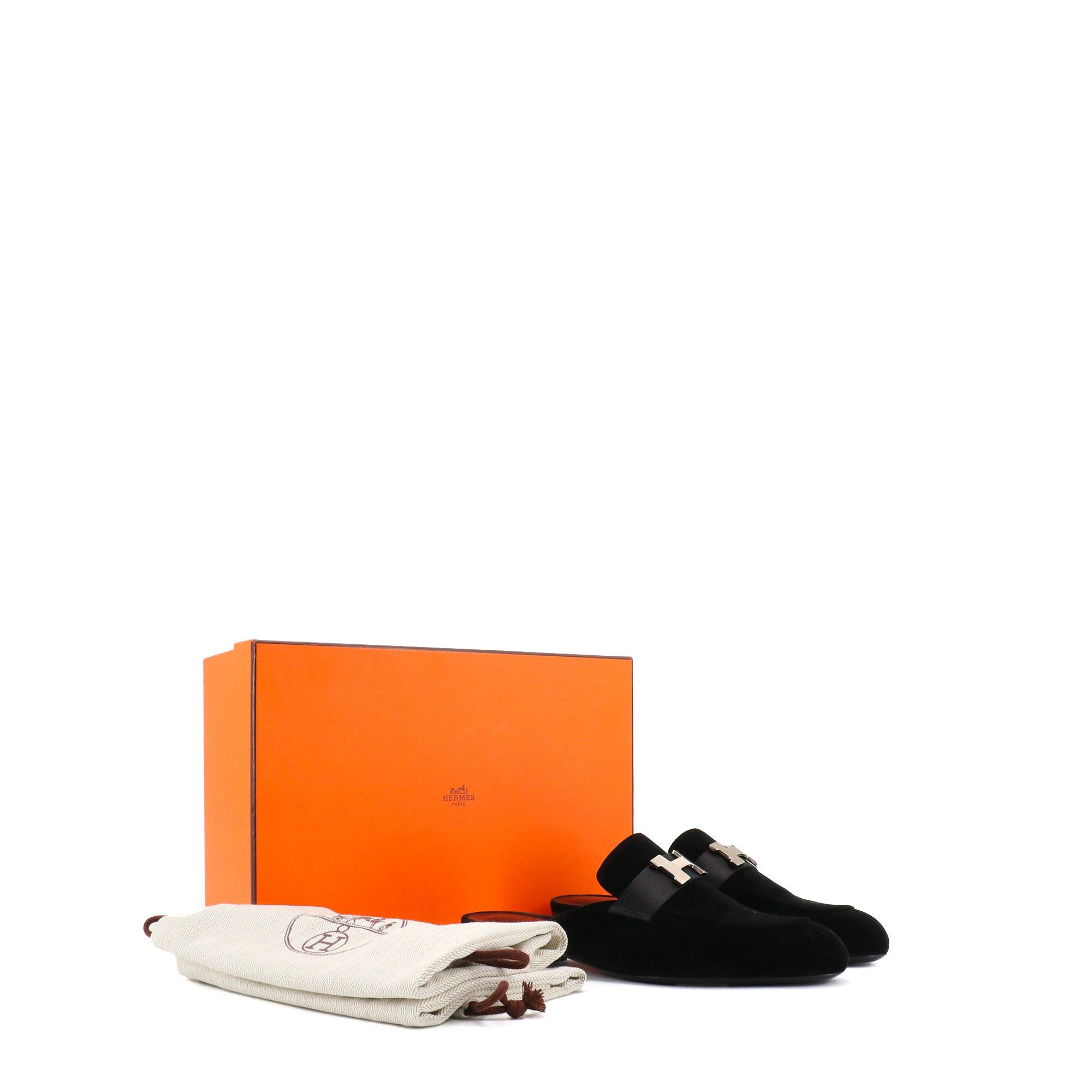 Hermes HERMÈS - Trocadéro Hermès mules in black velvet (T36) Size US 5 / IT 35 - 8 Thumbnail