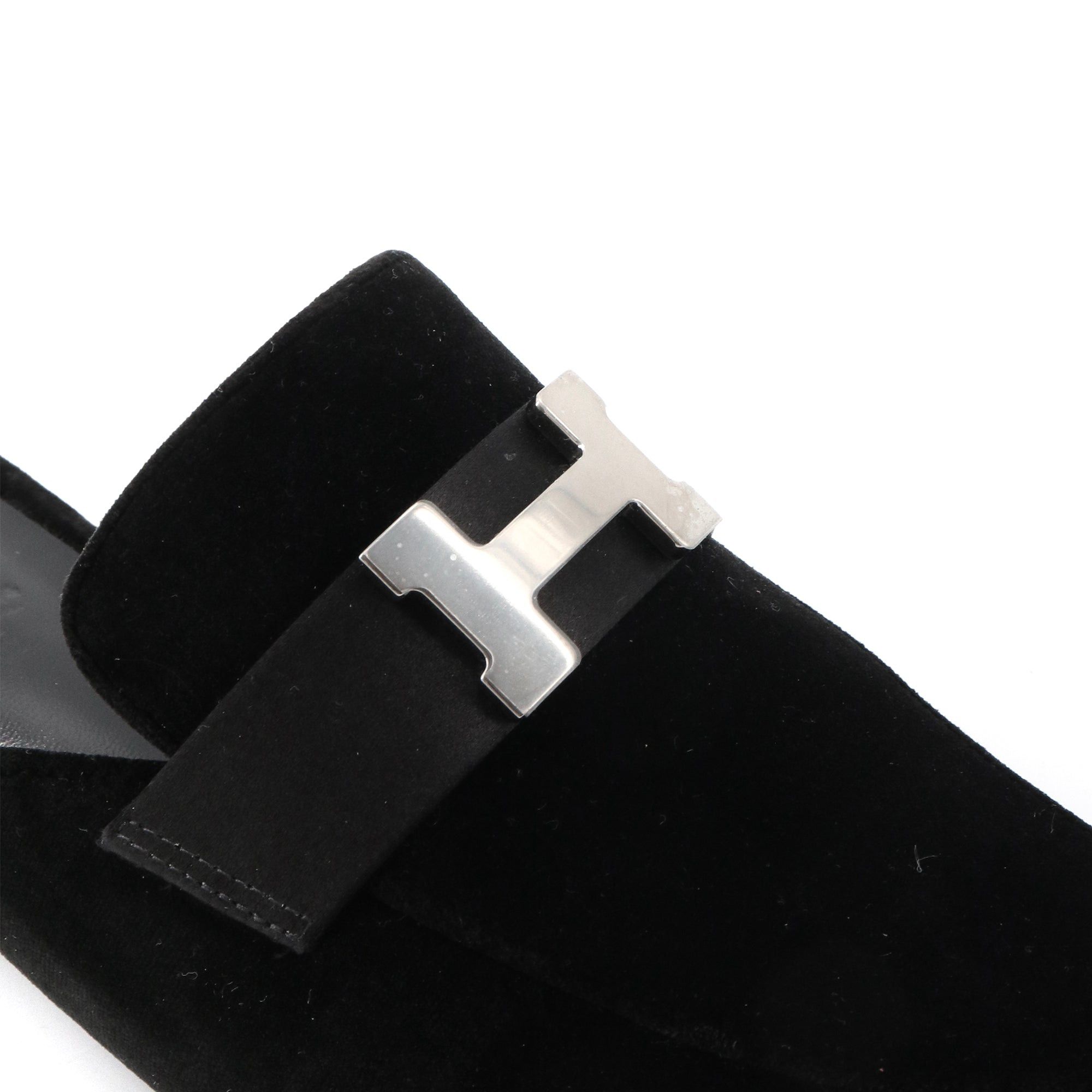 Hermes HERMÈS - Trocadéro Hermès mules in black velvet (T36) Size US 5 / IT 35 - 4 Thumbnail