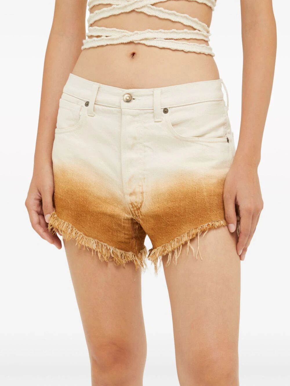 Alanui BRIGHT HUES DENIM SHORTS Size 27" / US 4 / IT 40 - 6 Thumbnail