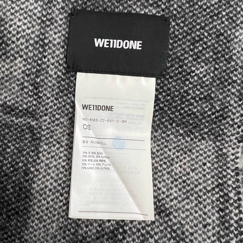 We11done Wool Scarf with Checker Print