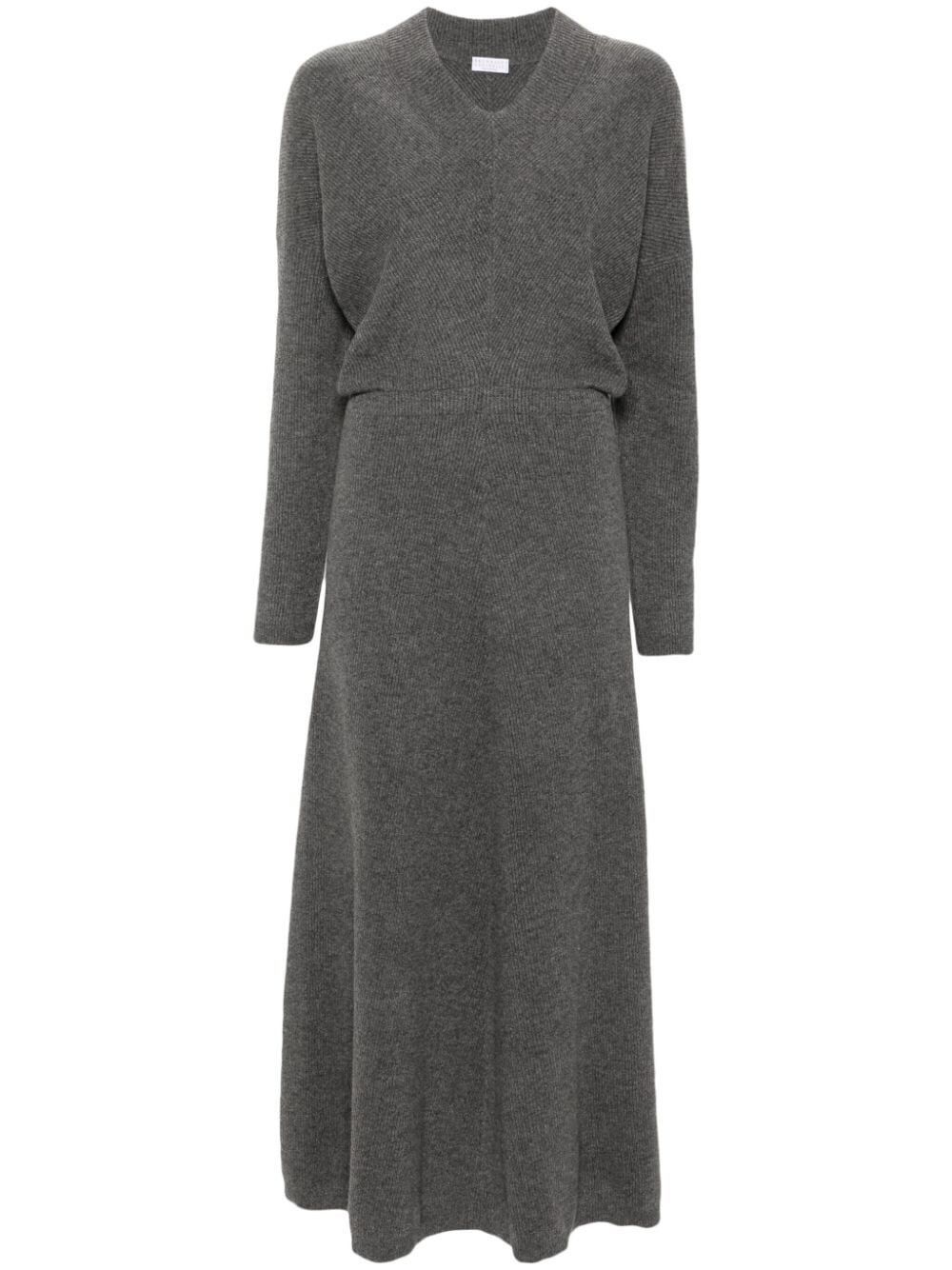 Brunello Cucinelli CASHMERE LONG DRESS Size M / US 6-8 / IT 42-44 - 4 Thumbnail