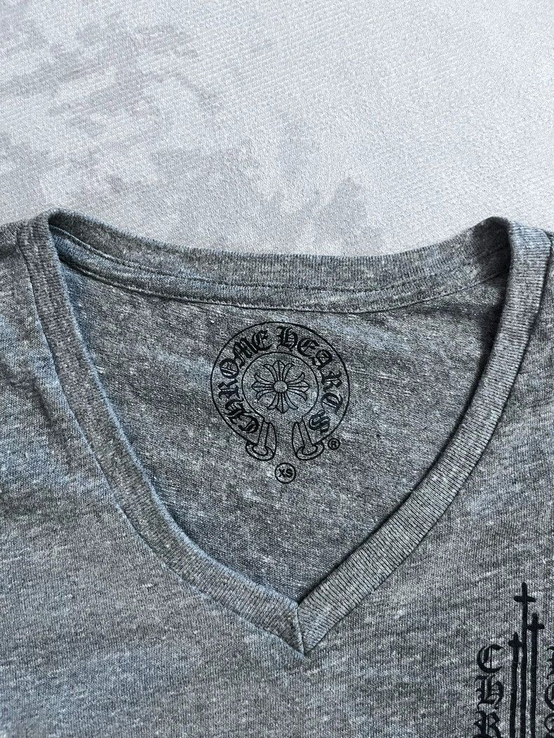 Chrome Hearts Chrome Hearts Gray V-Neck Short Sleeve T-Shirt | Grailed