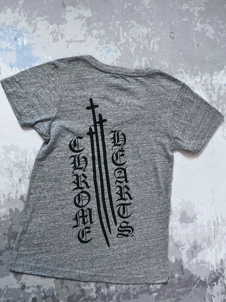 Chrome Hearts Gray V-Neck Short Sleeve T-Shirt