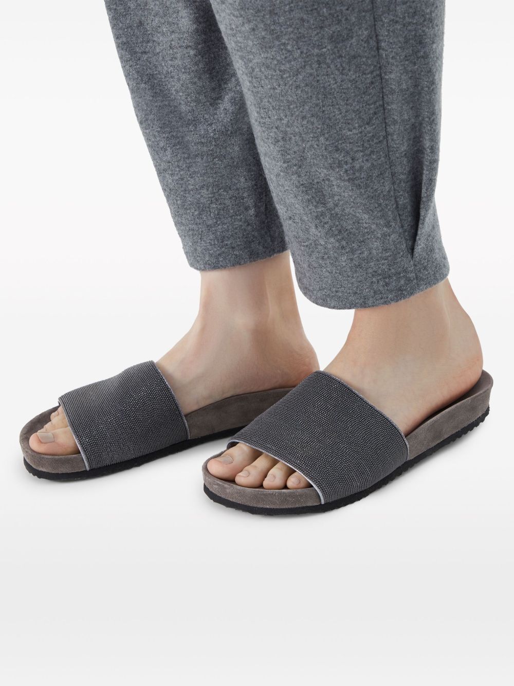 Brunello Cucinelli CLASSIC ONE BELT SLIPPERS Size US 10 / IT 40 - 2 Thumbnail