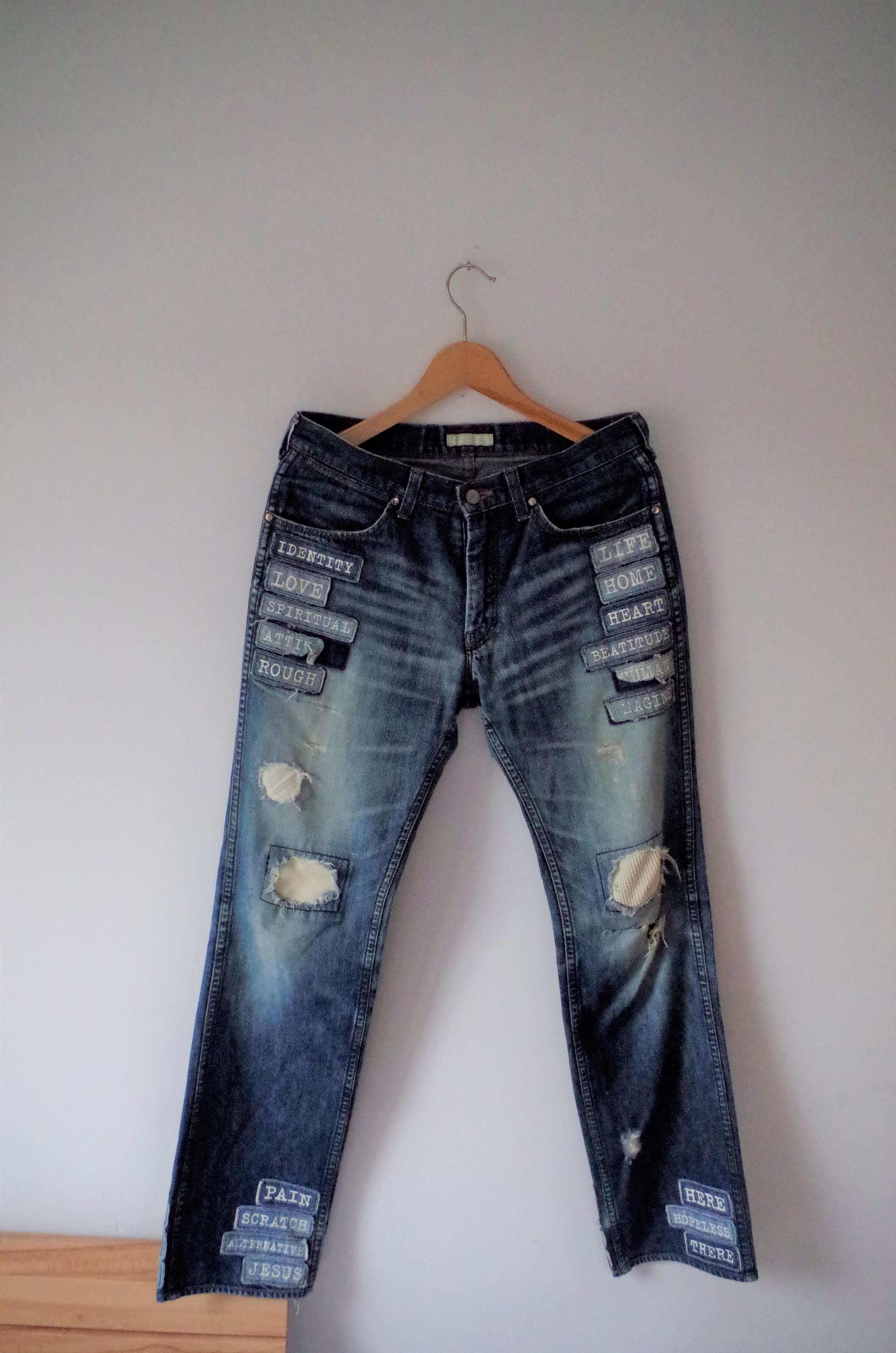 Number (N)ine SS02 The Modern Age Patch Jeans | Grailed