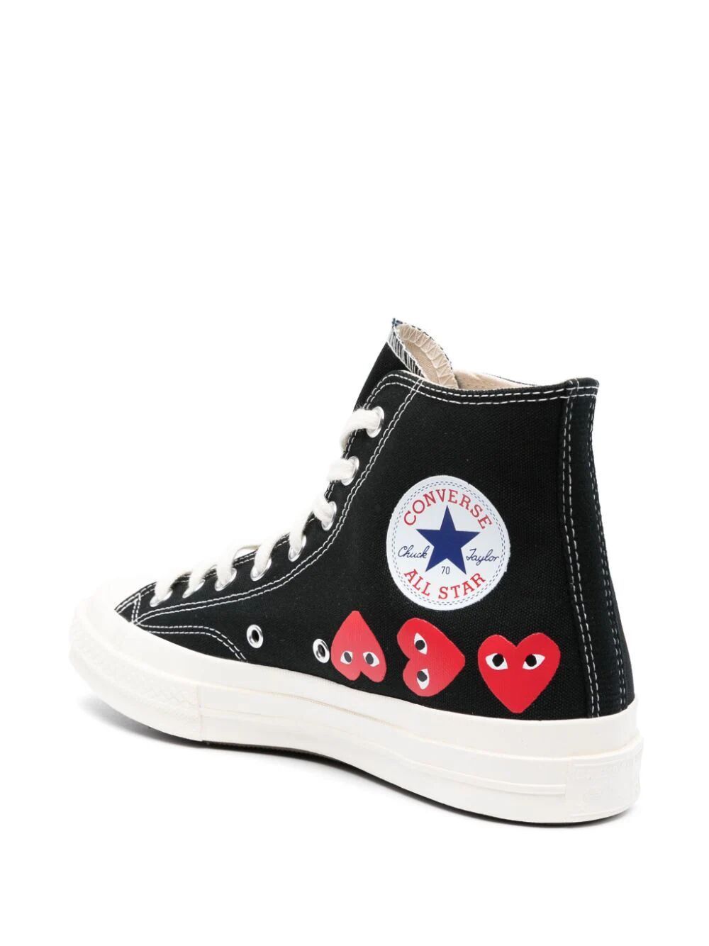 Comme des Garcons PLAY CONVERSE MULTI HEART HIGH TOP SNEAKERS Size US 4 / IT 34 - 3 Thumbnail