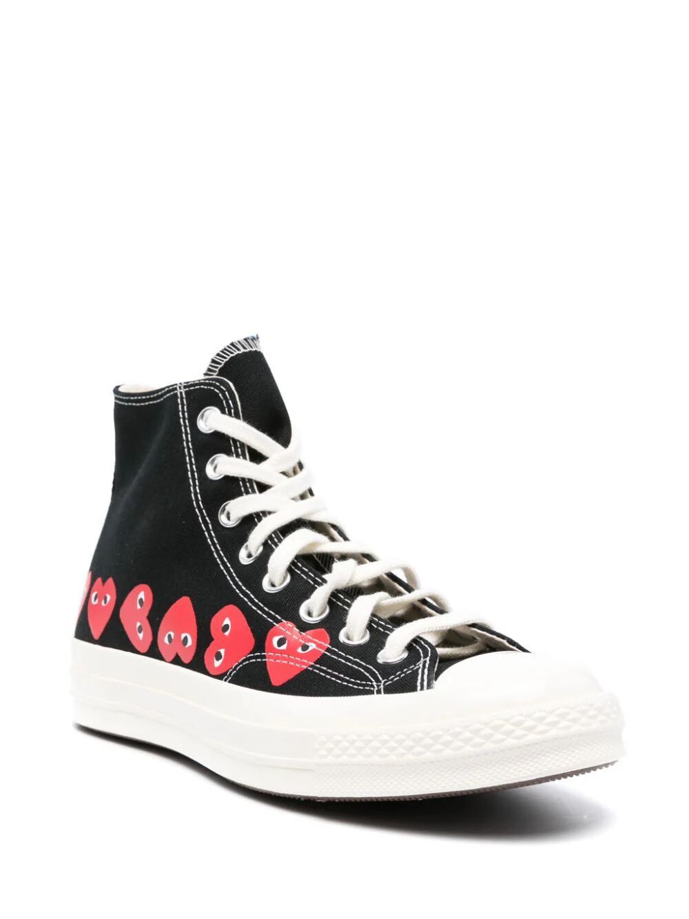 Comme des Garcons PLAY CONVERSE MULTI HEART HIGH TOP SNEAKERS Size US 4 / IT 34 - 2 Thumbnail