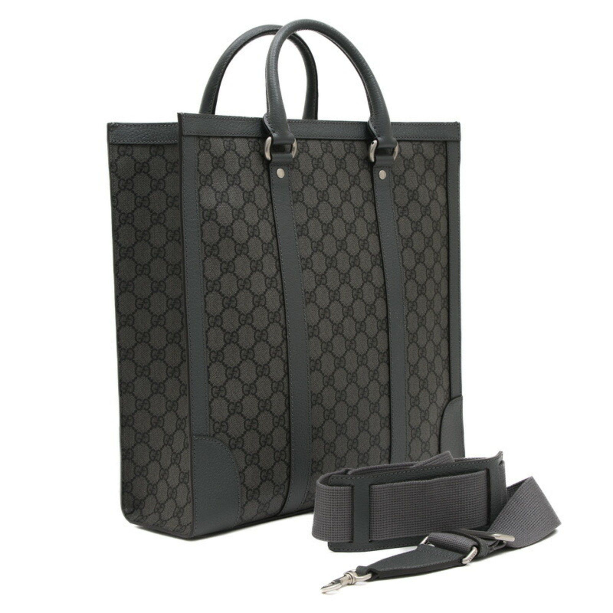 Gucci Gucci GG Supreme Off-White Medium Tote Bag Grey 731793 Men's Bags Size ONE SIZE - 2 Thumbnail