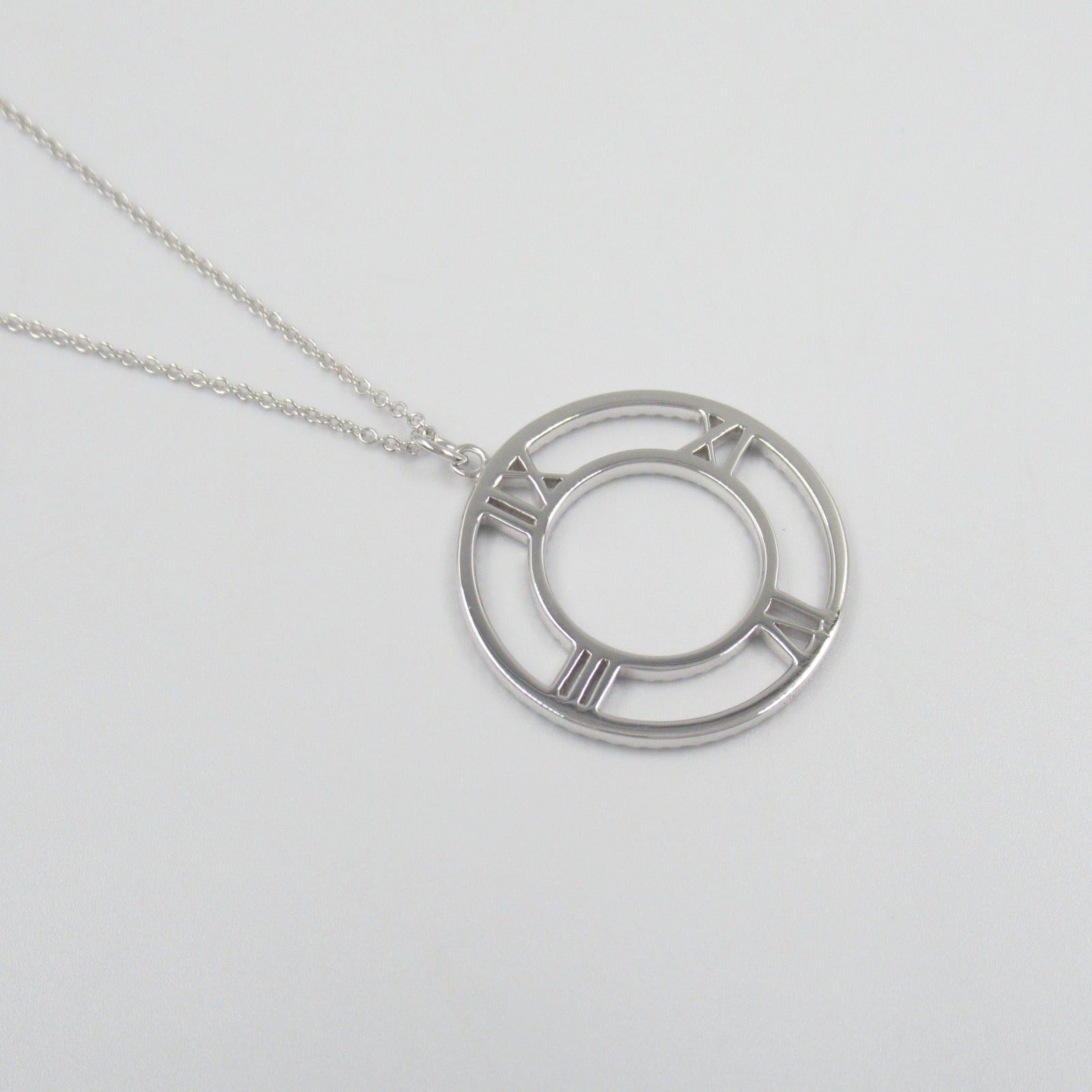 Tiffany & Co. Tiffany Co Atlas Open Medallion Necklace Diamond K18Wg (White Gold) Clear Size ONE SIZE - 7 Thumbnail