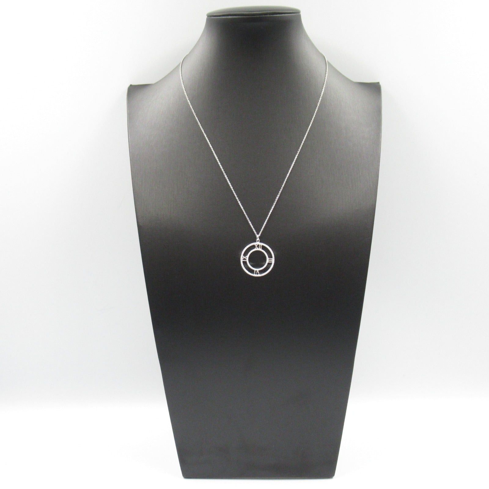 Tiffany & Co. Tiffany Co Atlas Open Medallion Necklace Diamond K18Wg (White Gold) Clear Size ONE SIZE - 8 Thumbnail
