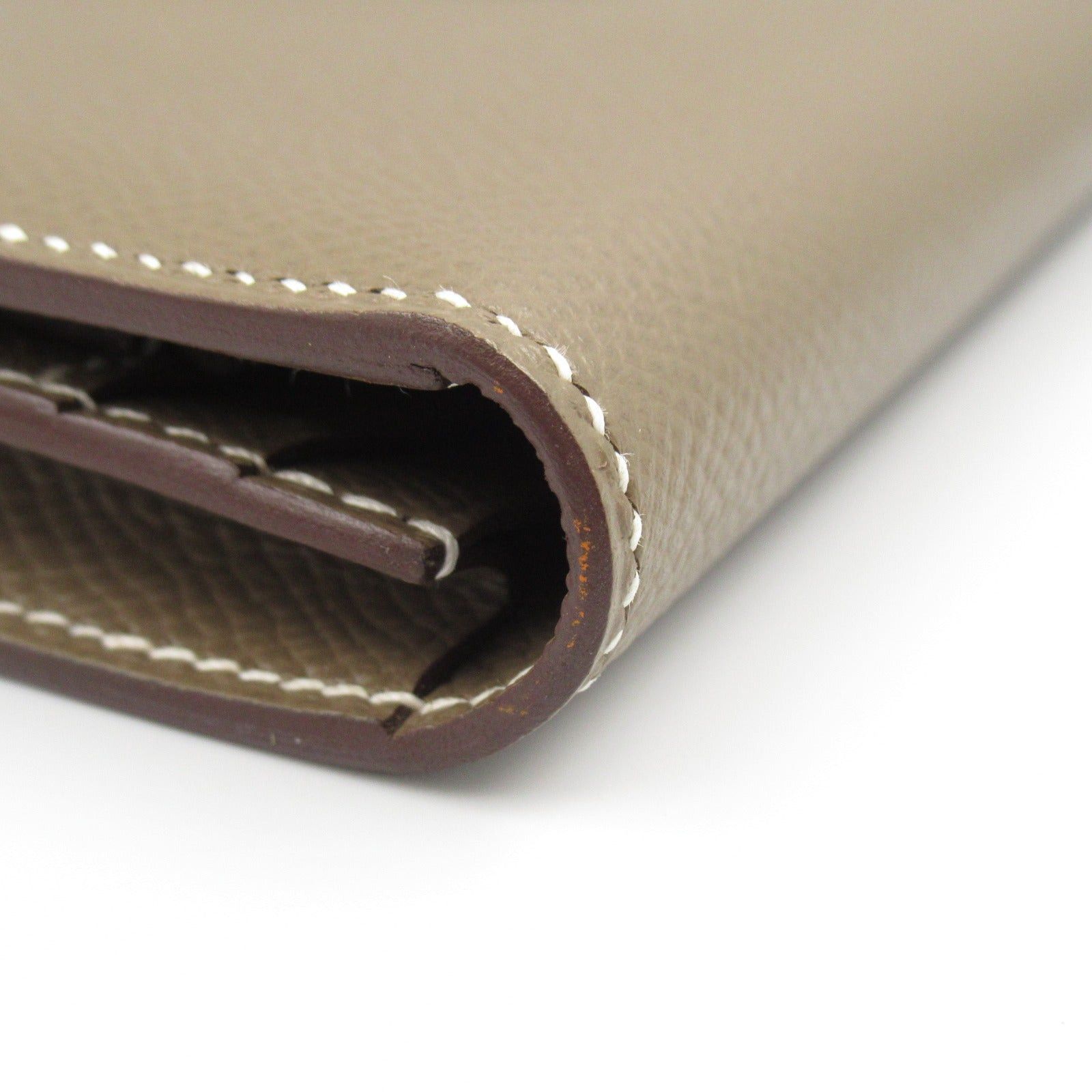 Hermes Hermes Bear Souffle Bi-Fold Long Wallet Leather Veau Epsom Brown Etoupe Gold Hardware Z Stamp Size ONE SIZE - 11 Thumbnail